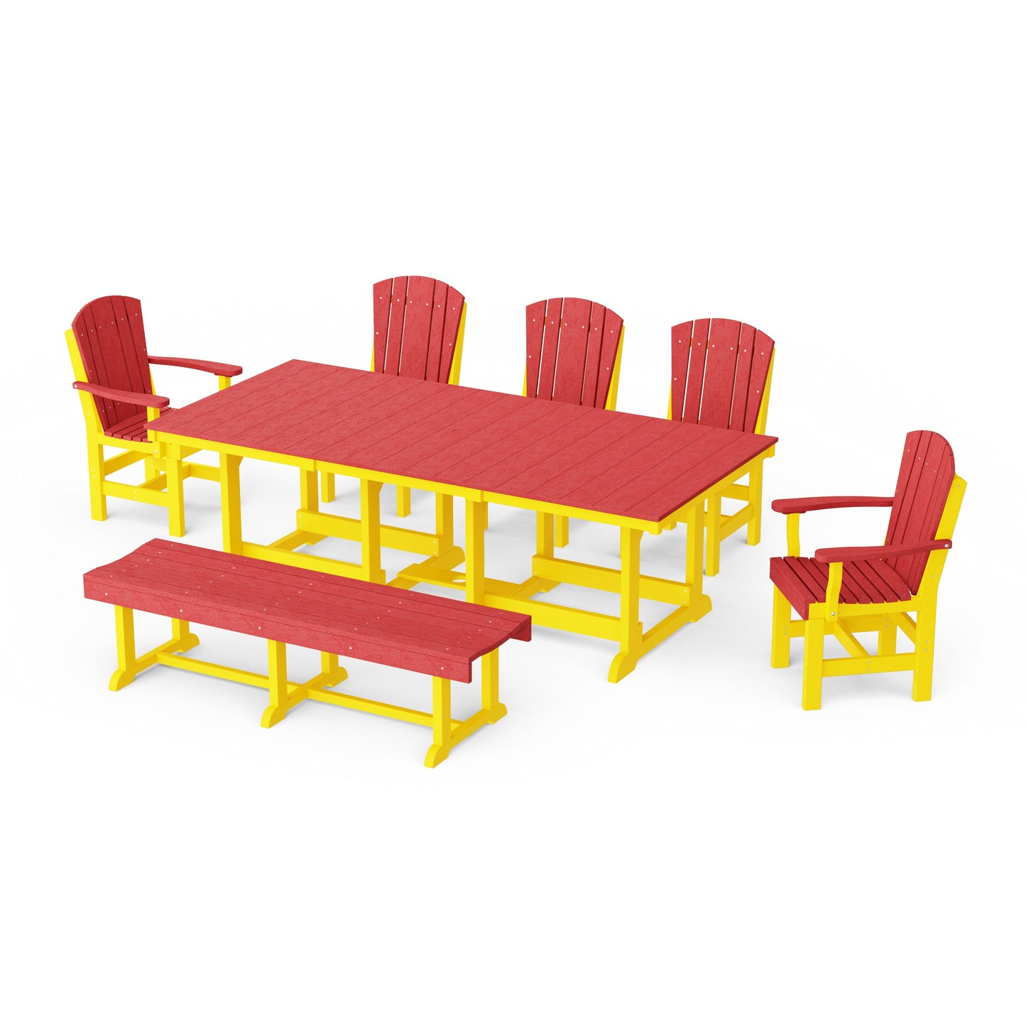 Heritage 7-Piece Rectangular Dining Set with Bench