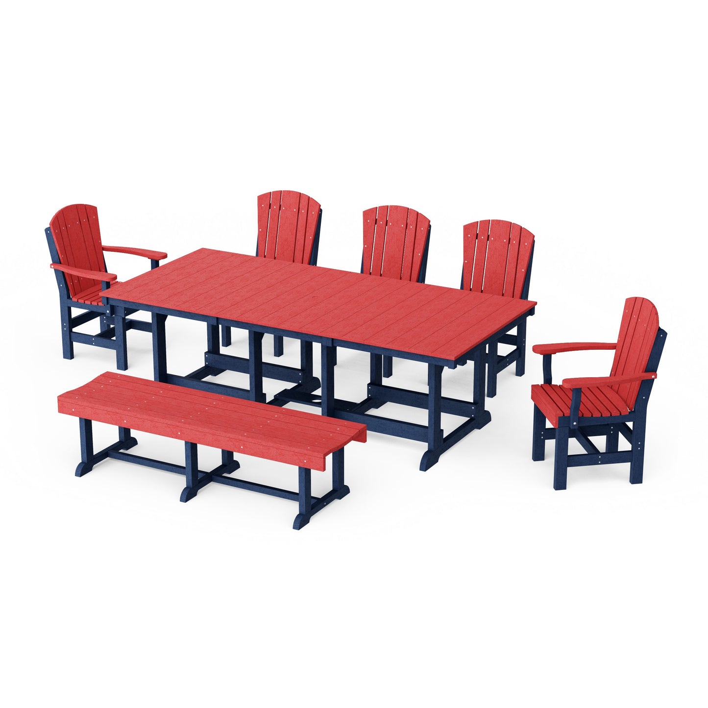 Heritage 7-Piece Rectangular Dining Set with Bench