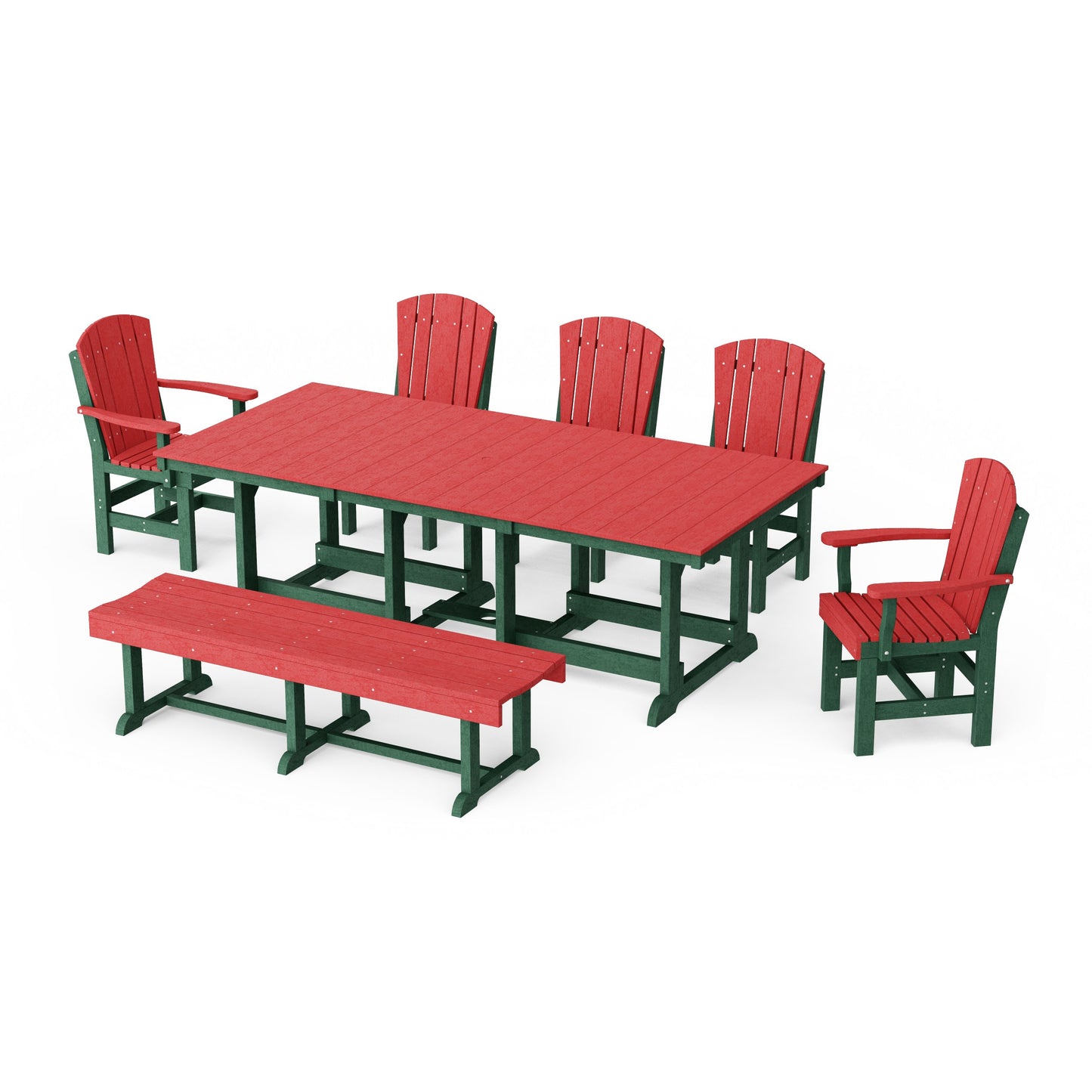 Heritage 7-Piece Rectangular Dining Set with Bench