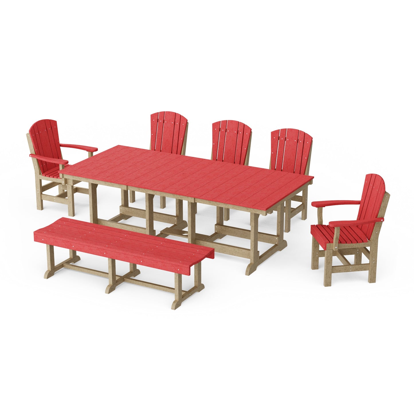 Heritage 7-Piece Rectangular Dining Set with Bench