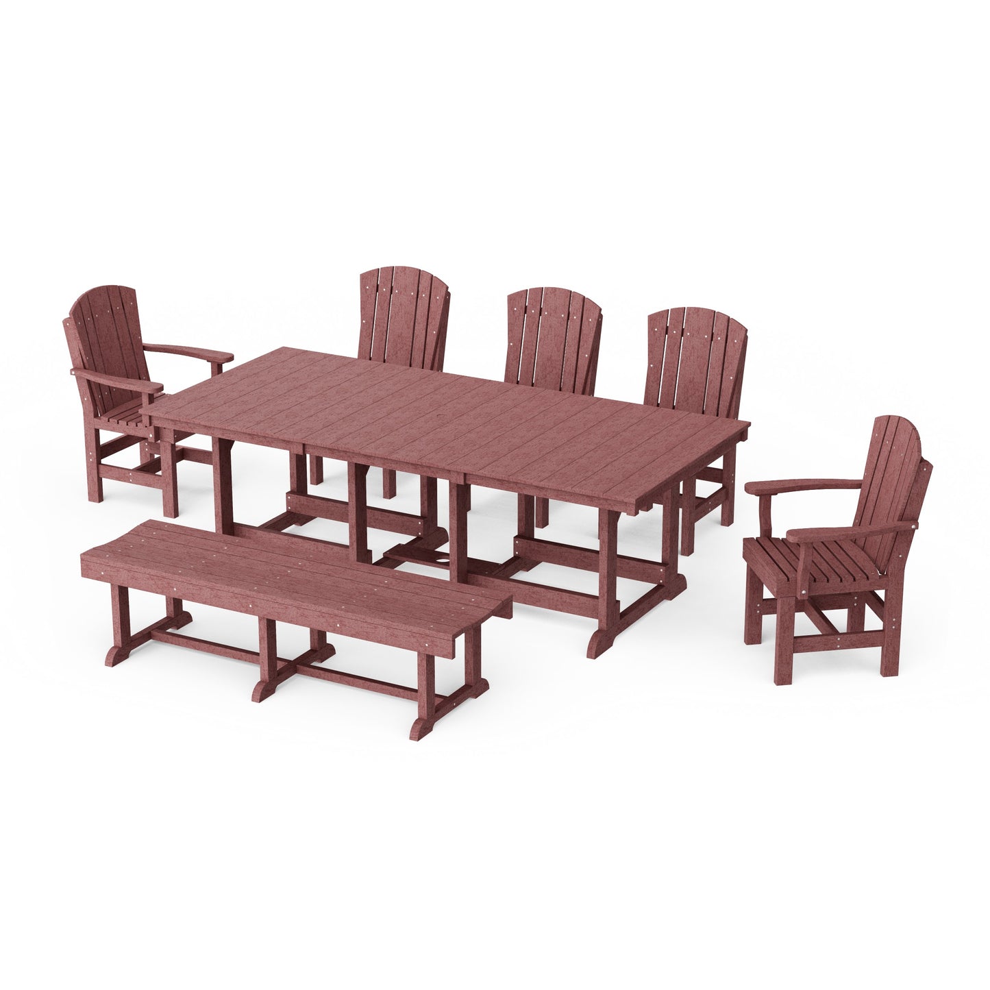 Heritage 7-Piece Rectangular Dining Set with Bench