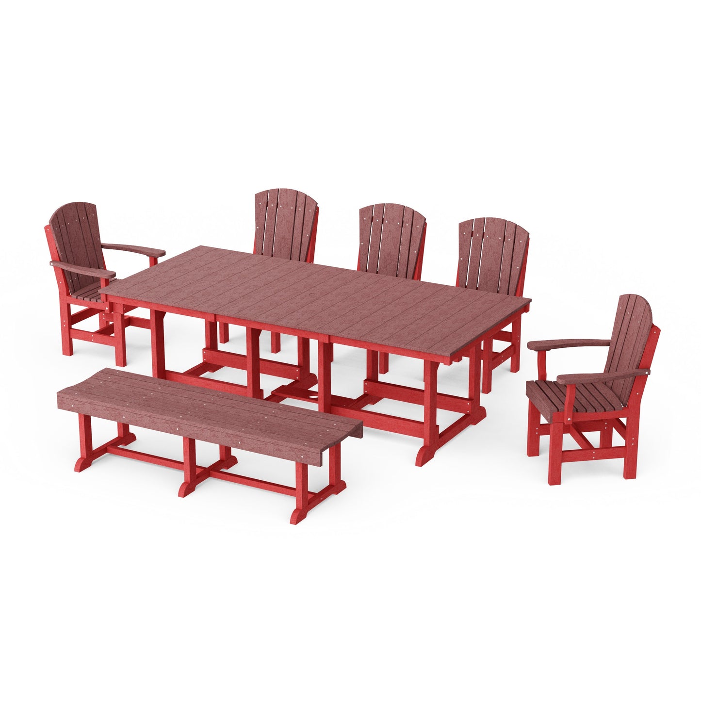 Heritage 7-Piece Rectangular Dining Set with Bench