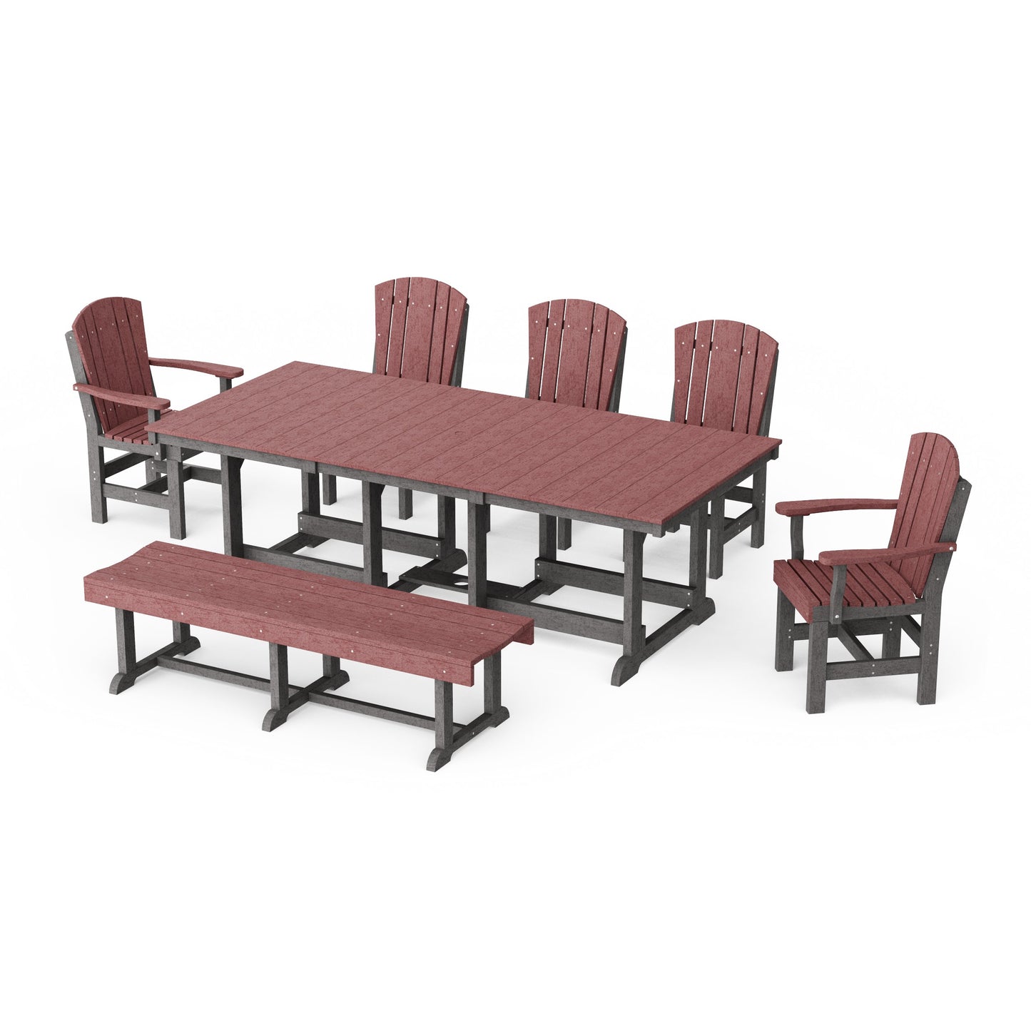 Heritage 7-Piece Rectangular Dining Set with Bench