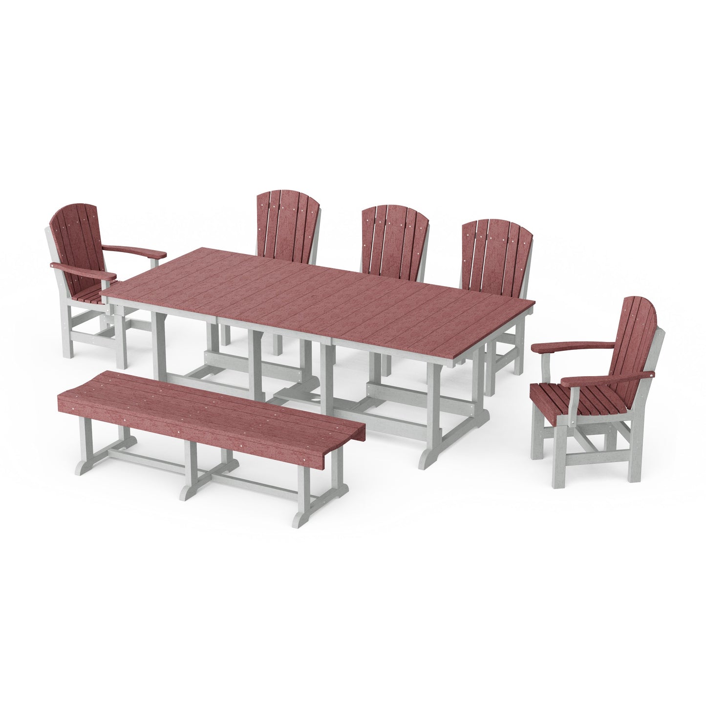 Heritage 7-Piece Rectangular Dining Set with Bench