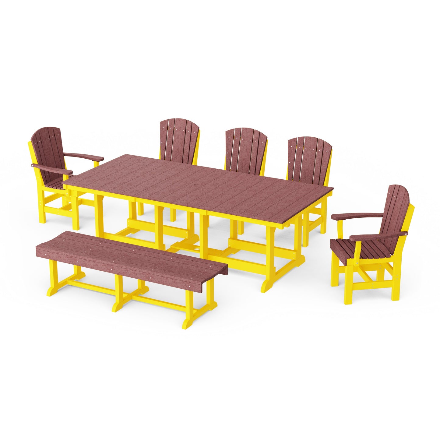 Heritage 7-Piece Rectangular Dining Set with Bench