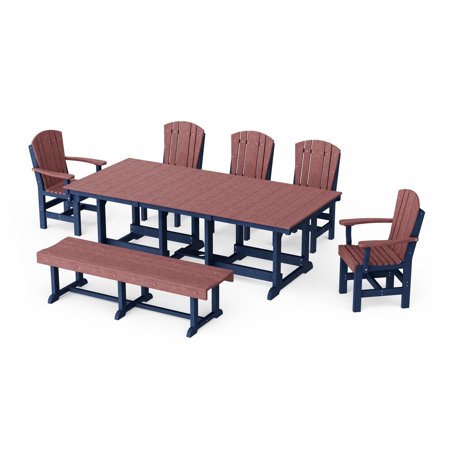Heritage 7-Piece Rectangular Dining Set with Bench