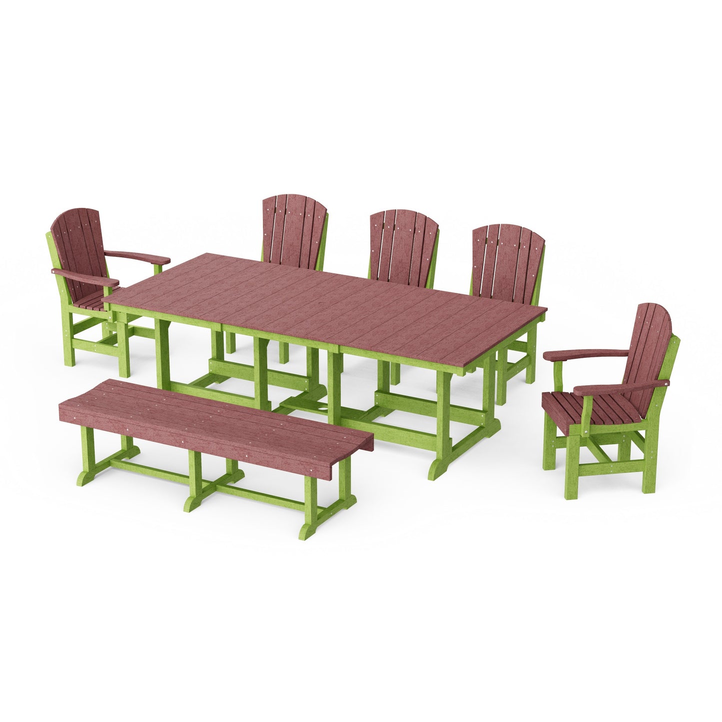 Heritage 7-Piece Rectangular Dining Set with Bench
