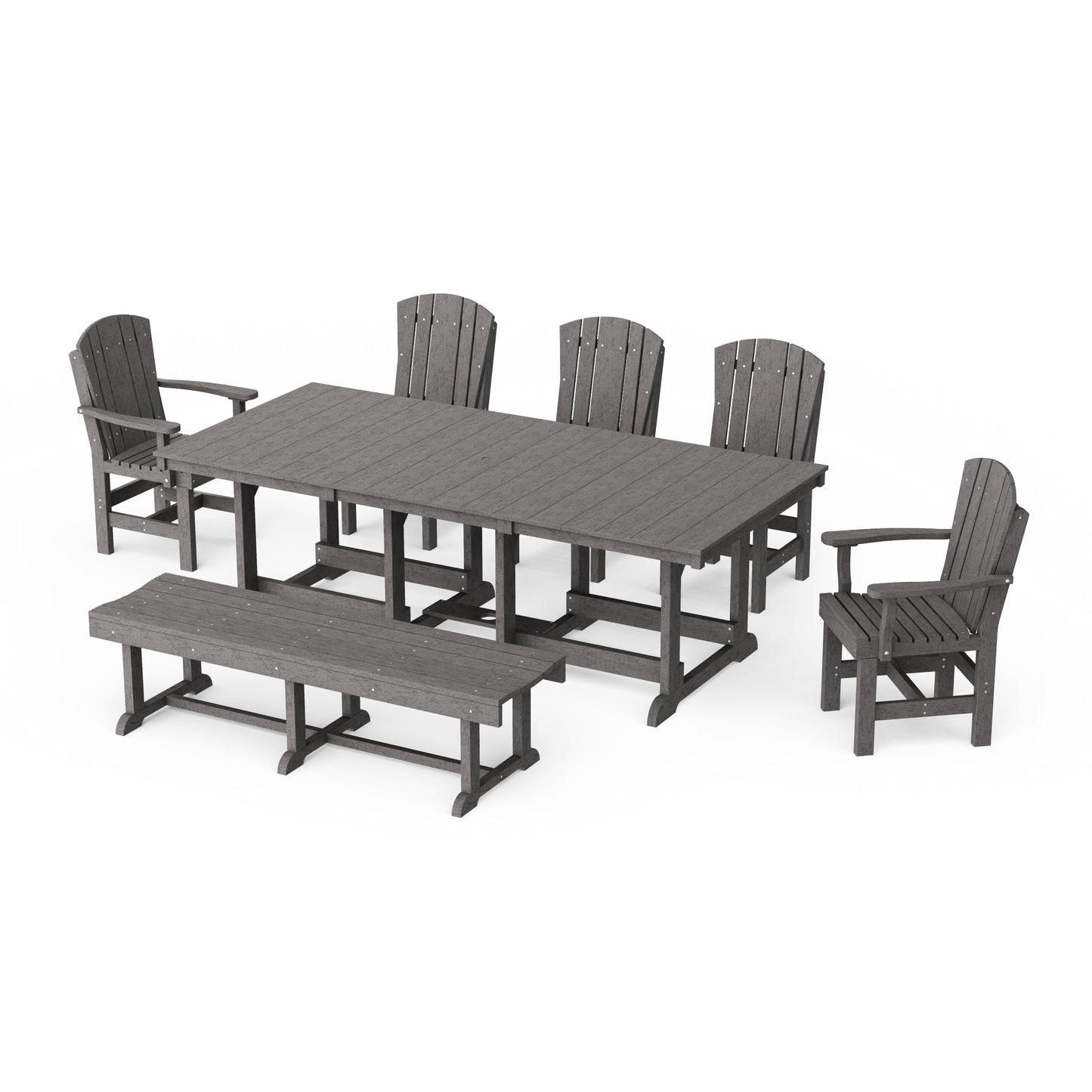 Heritage 7-Piece Rectangular Dining Set with Bench