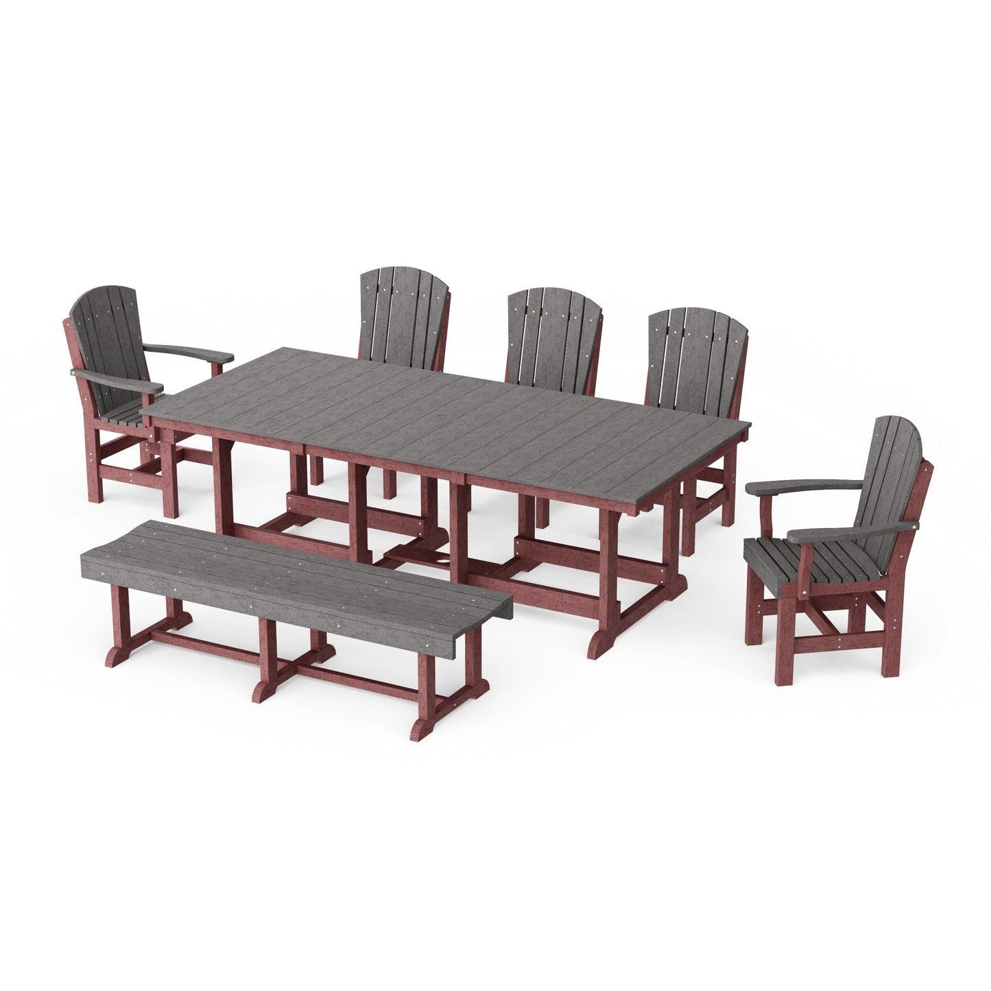 Heritage 7-Piece Rectangular Dining Set with Bench