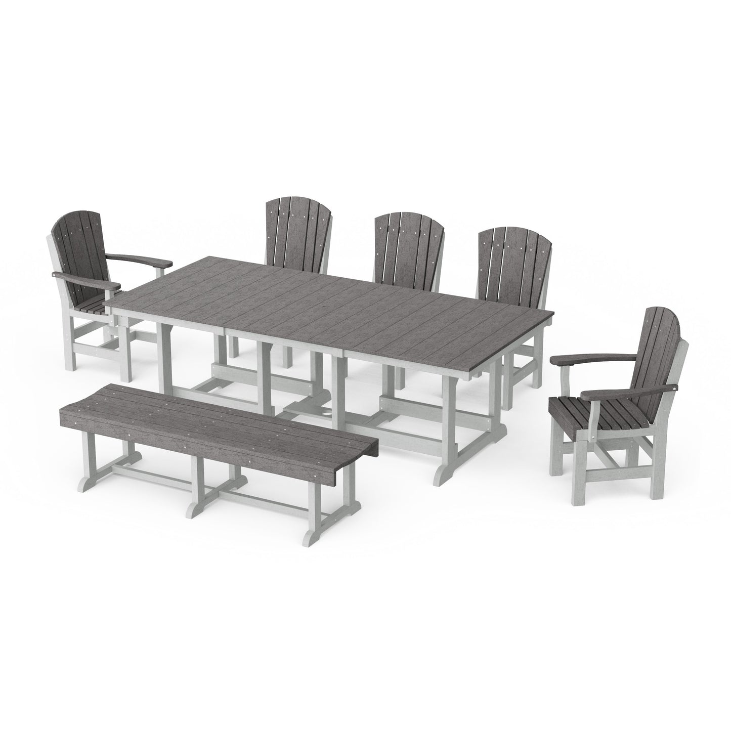 Heritage 7-Piece Rectangular Dining Set with Bench