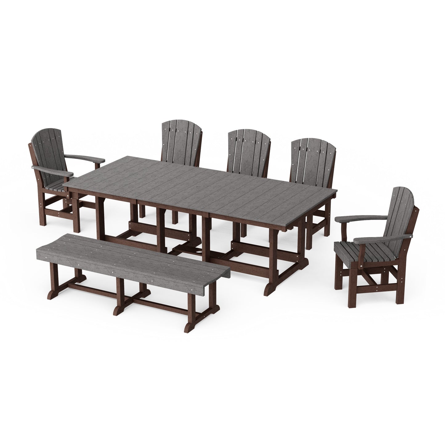 Heritage 7-Piece Rectangular Dining Set with Bench