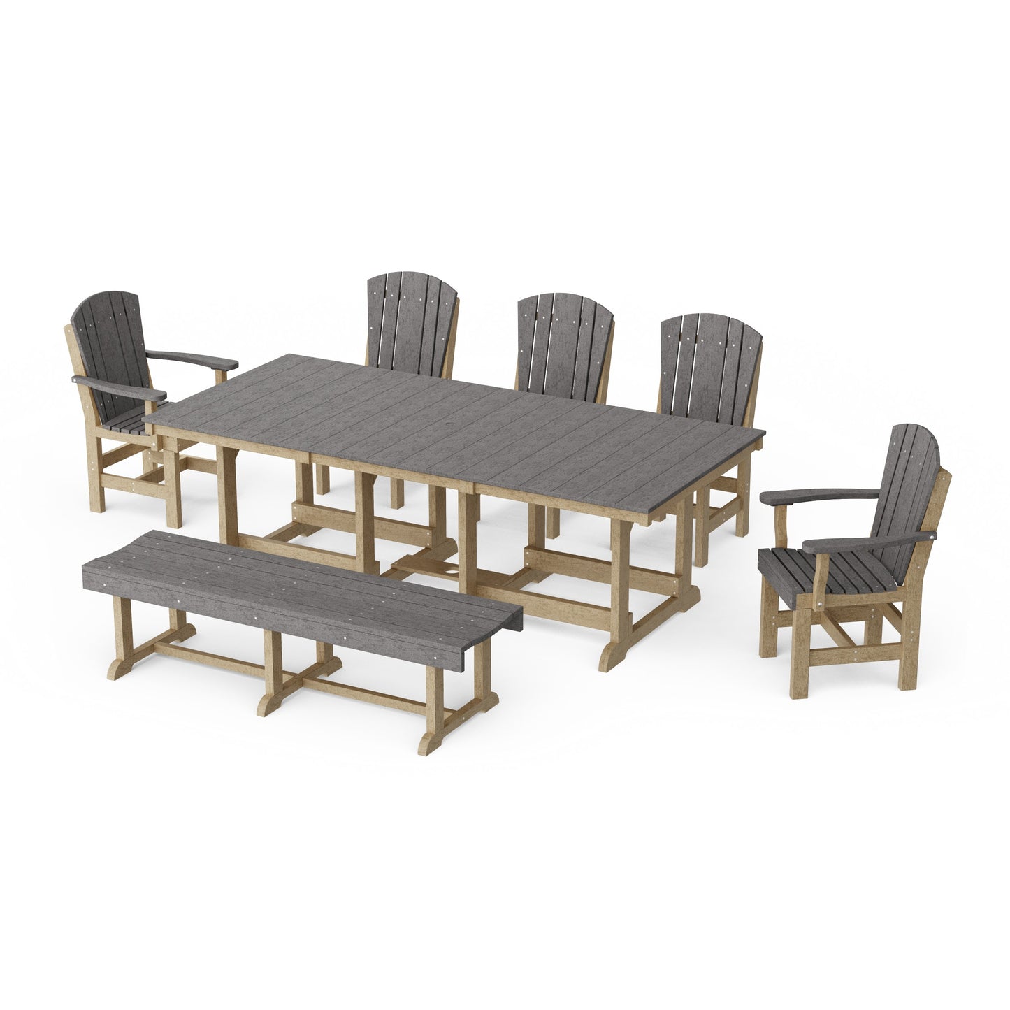 Heritage 7-Piece Rectangular Dining Set with Bench
