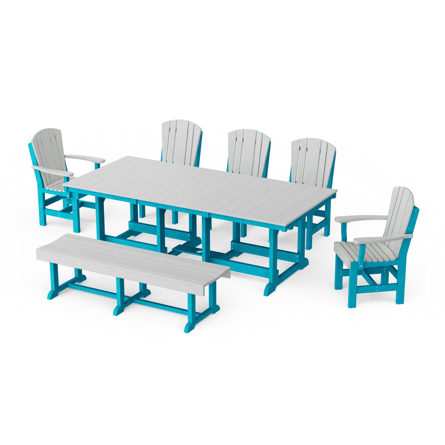 Heritage 7-Piece Rectangular Dining Set with Bench