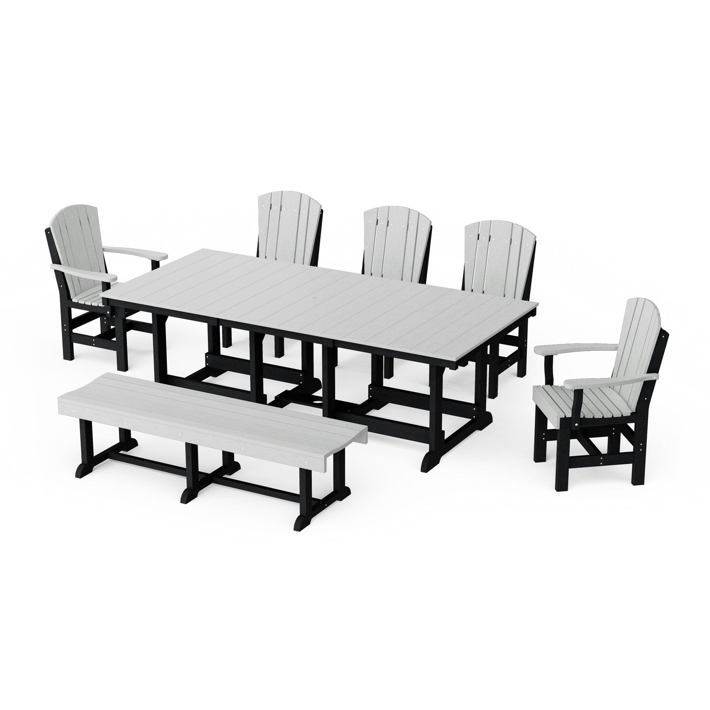 Heritage 7-Piece Rectangular Dining Set with Bench