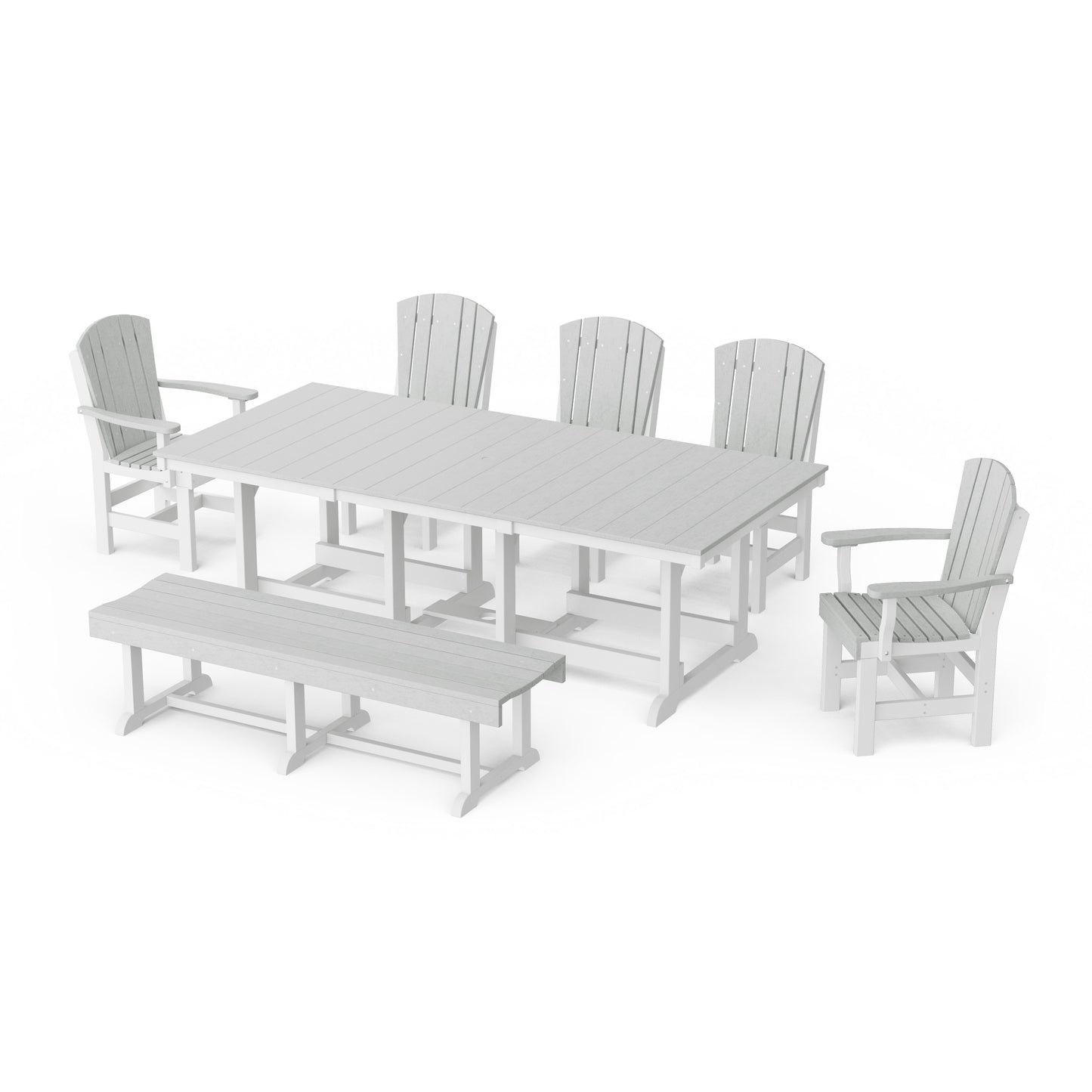 Heritage 7-Piece Rectangular Dining Set with Bench
