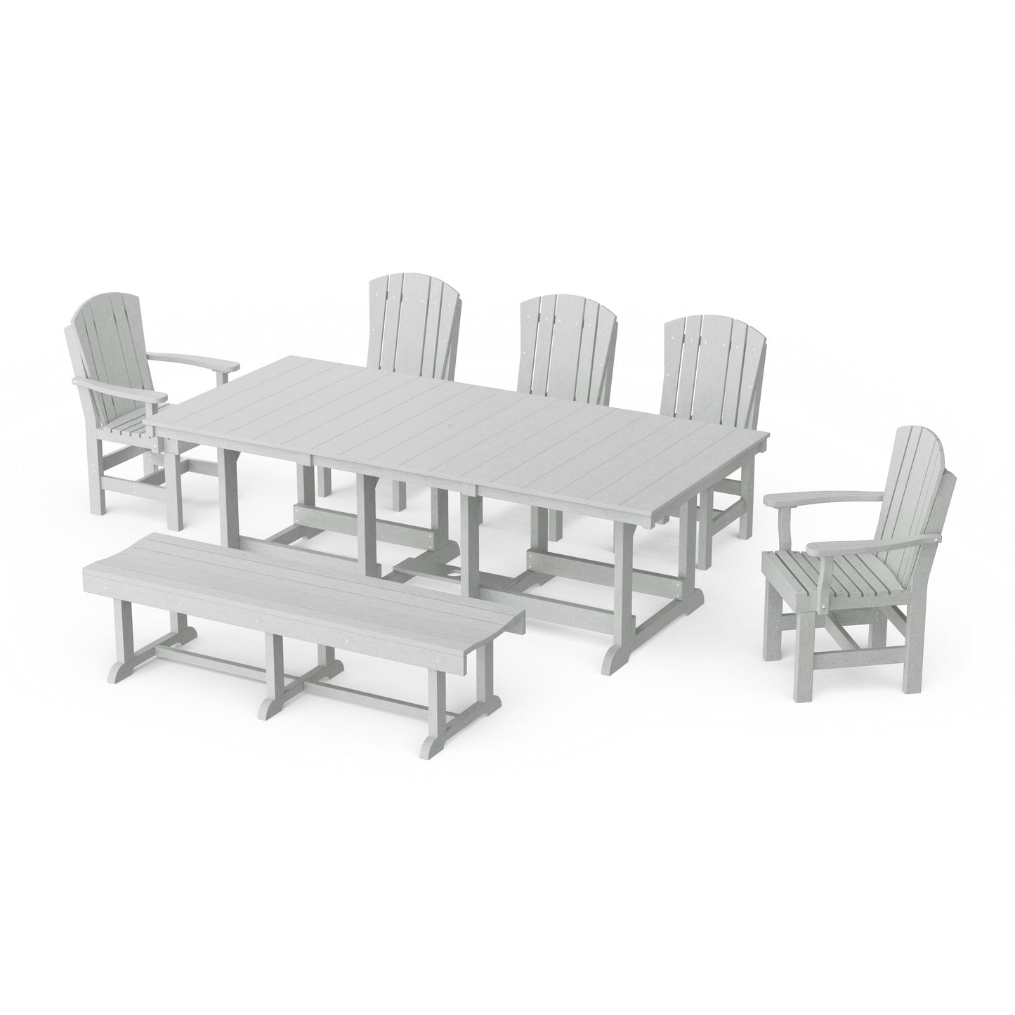 Heritage 7-Piece Rectangular Dining Set with Bench