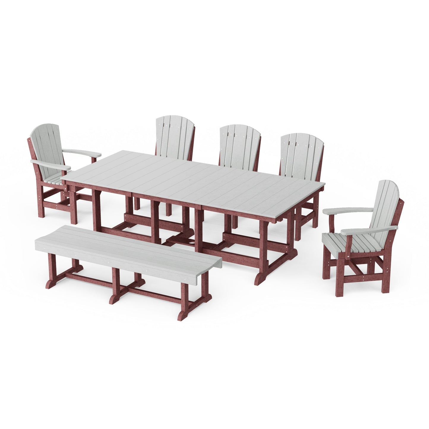 Heritage 7-Piece Rectangular Dining Set with Bench