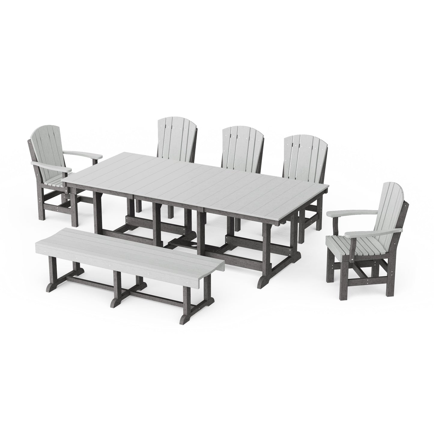 Heritage 7-Piece Rectangular Dining Set with Bench