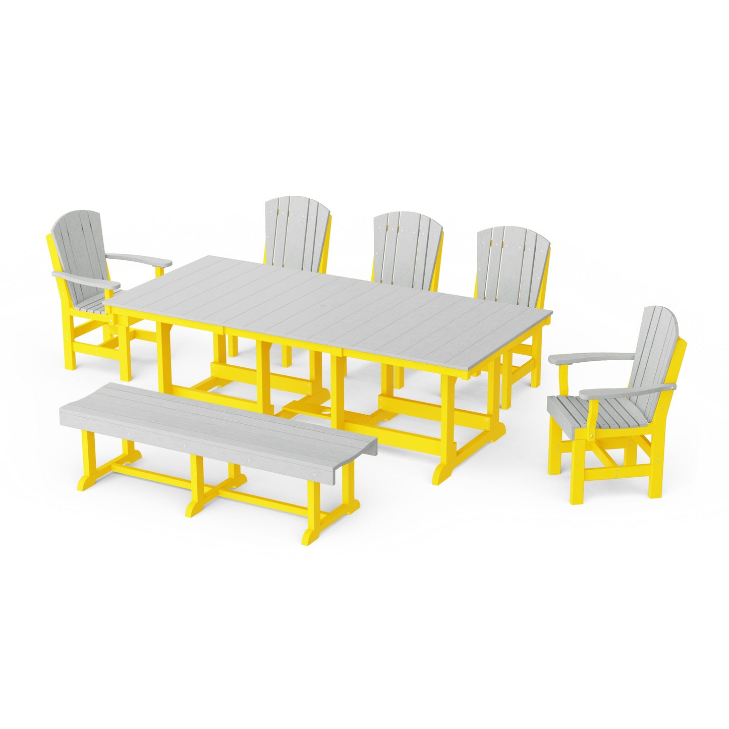 Heritage 7-Piece Rectangular Dining Set with Bench