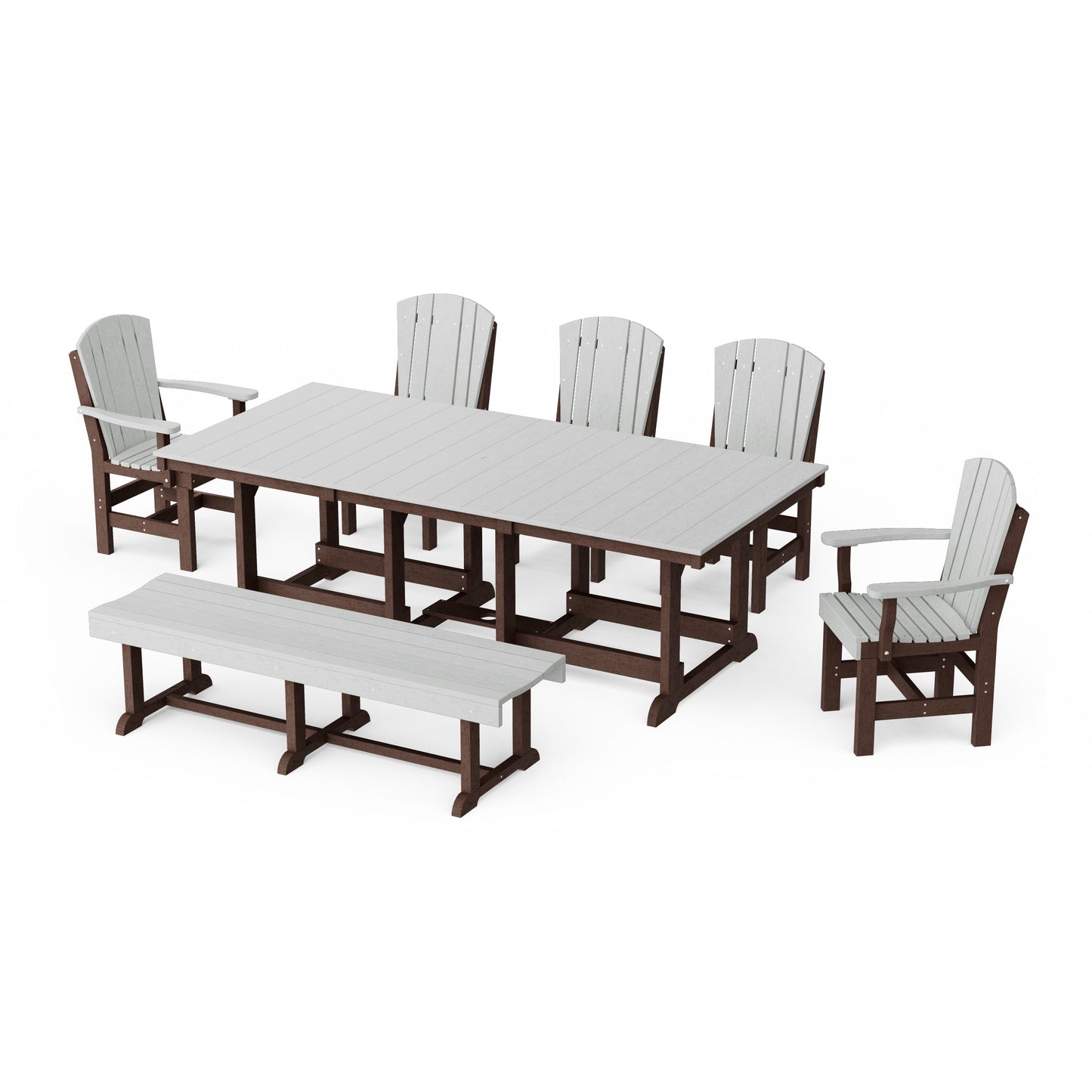 Heritage 7-Piece Rectangular Dining Set with Bench