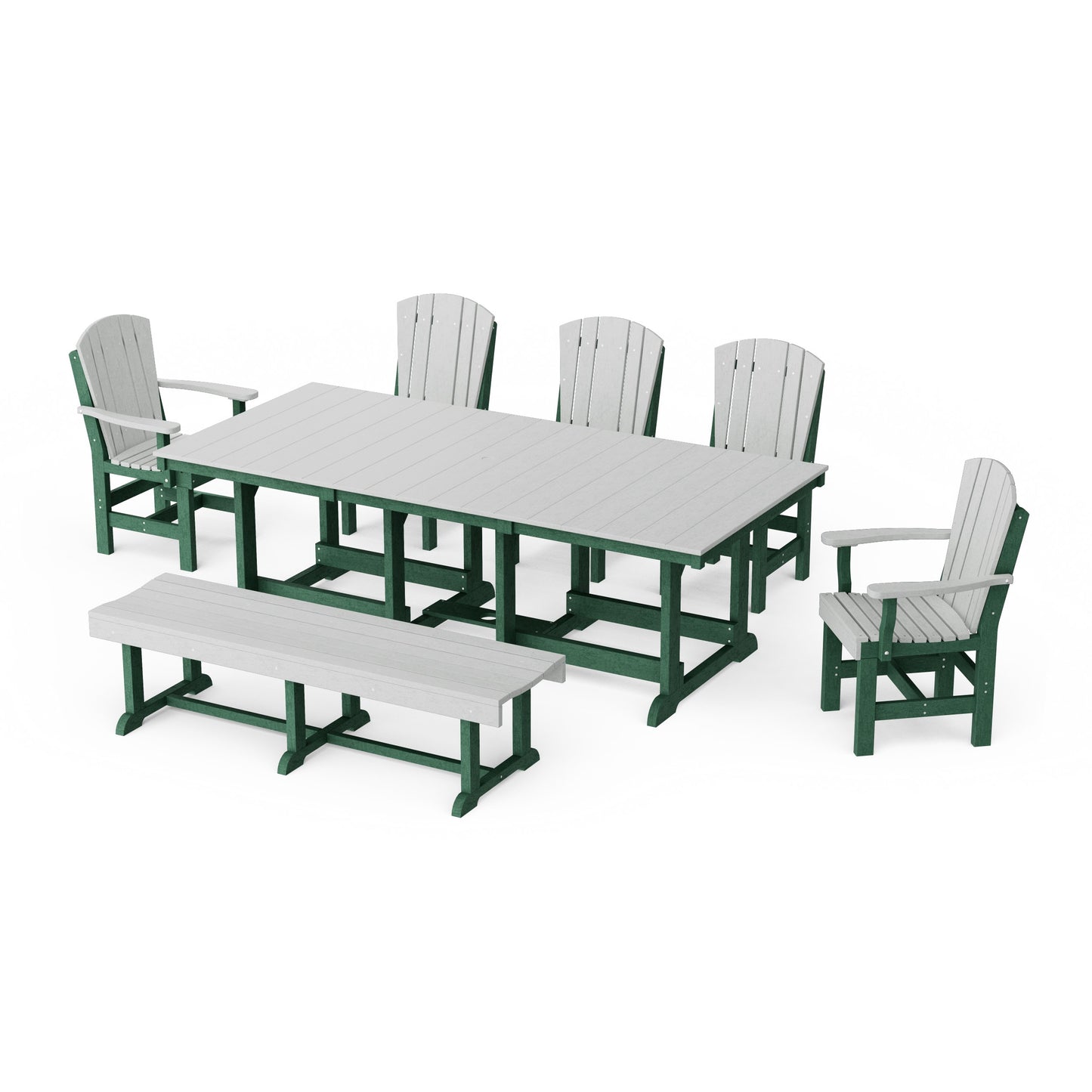 Heritage 7-Piece Rectangular Dining Set with Bench