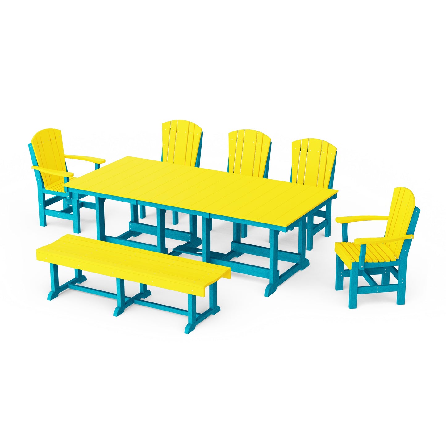 Heritage 7-Piece Rectangular Dining Set with Bench