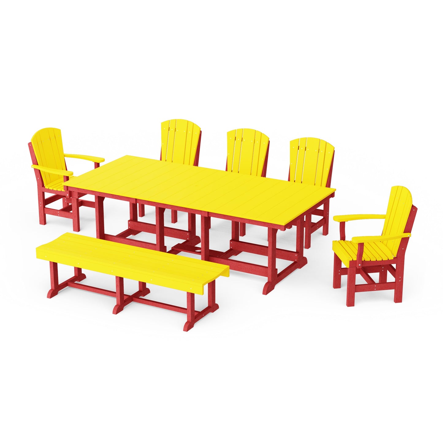 Heritage 7-Piece Rectangular Dining Set with Bench