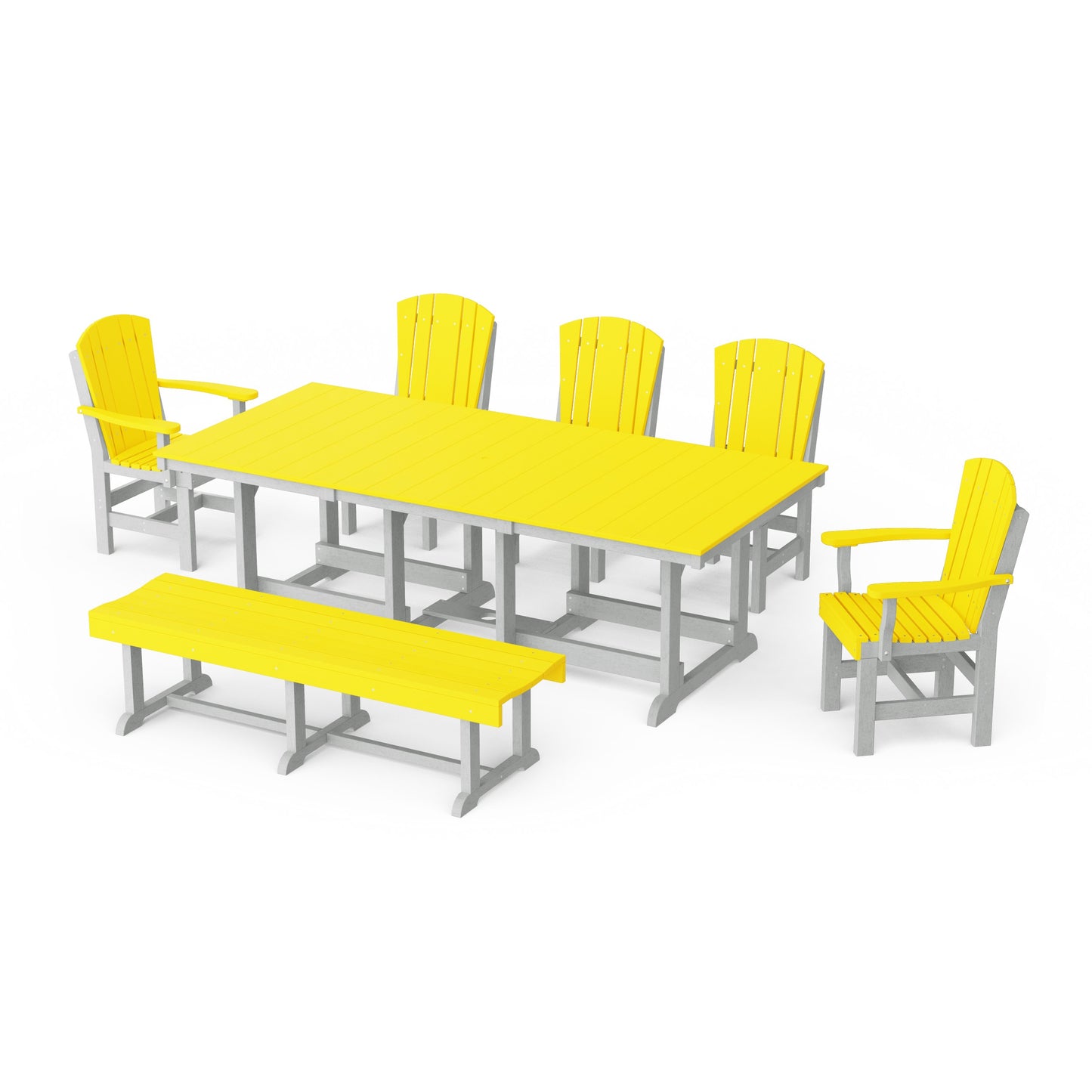 Heritage 7-Piece Rectangular Dining Set with Bench