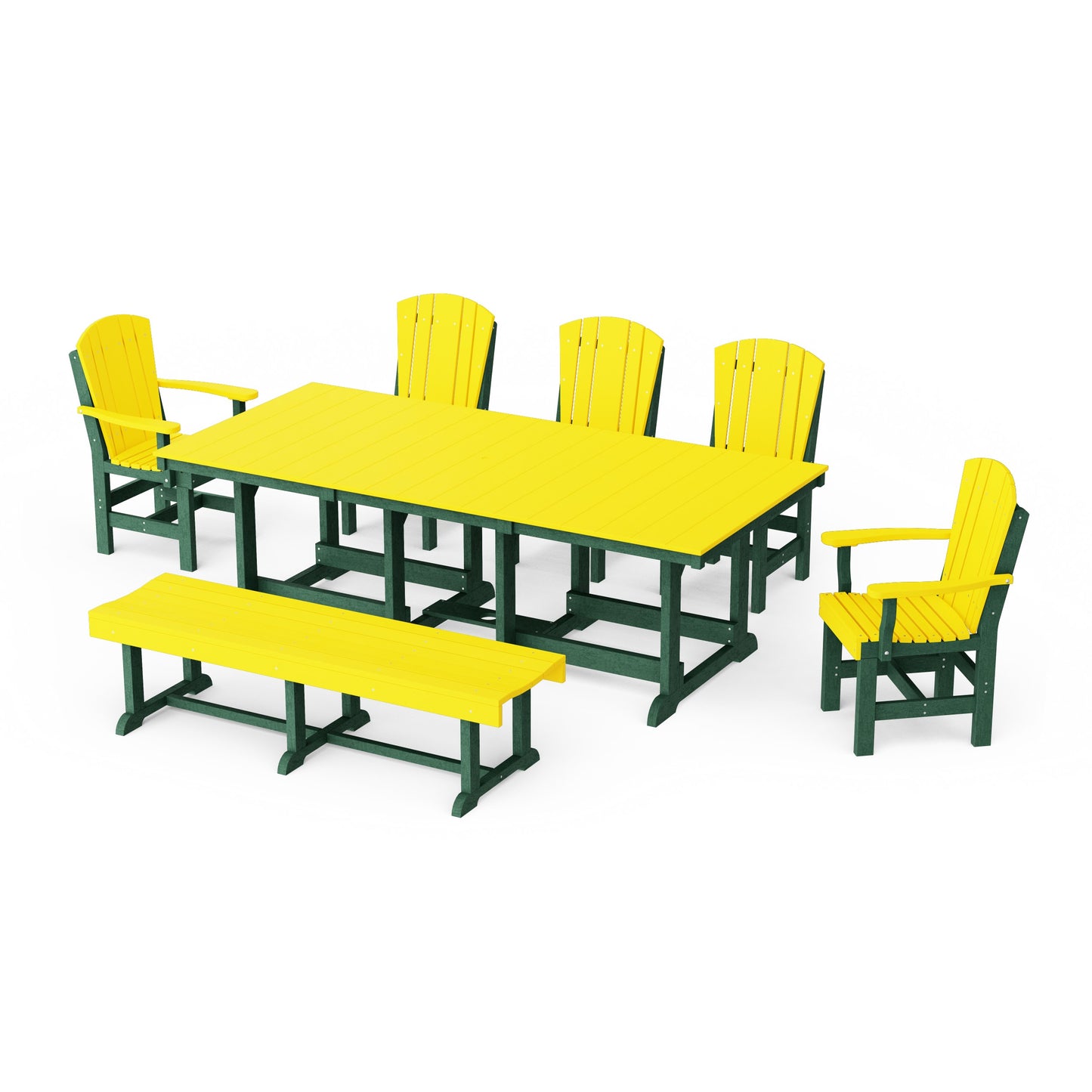 Heritage 7-Piece Rectangular Dining Set with Bench