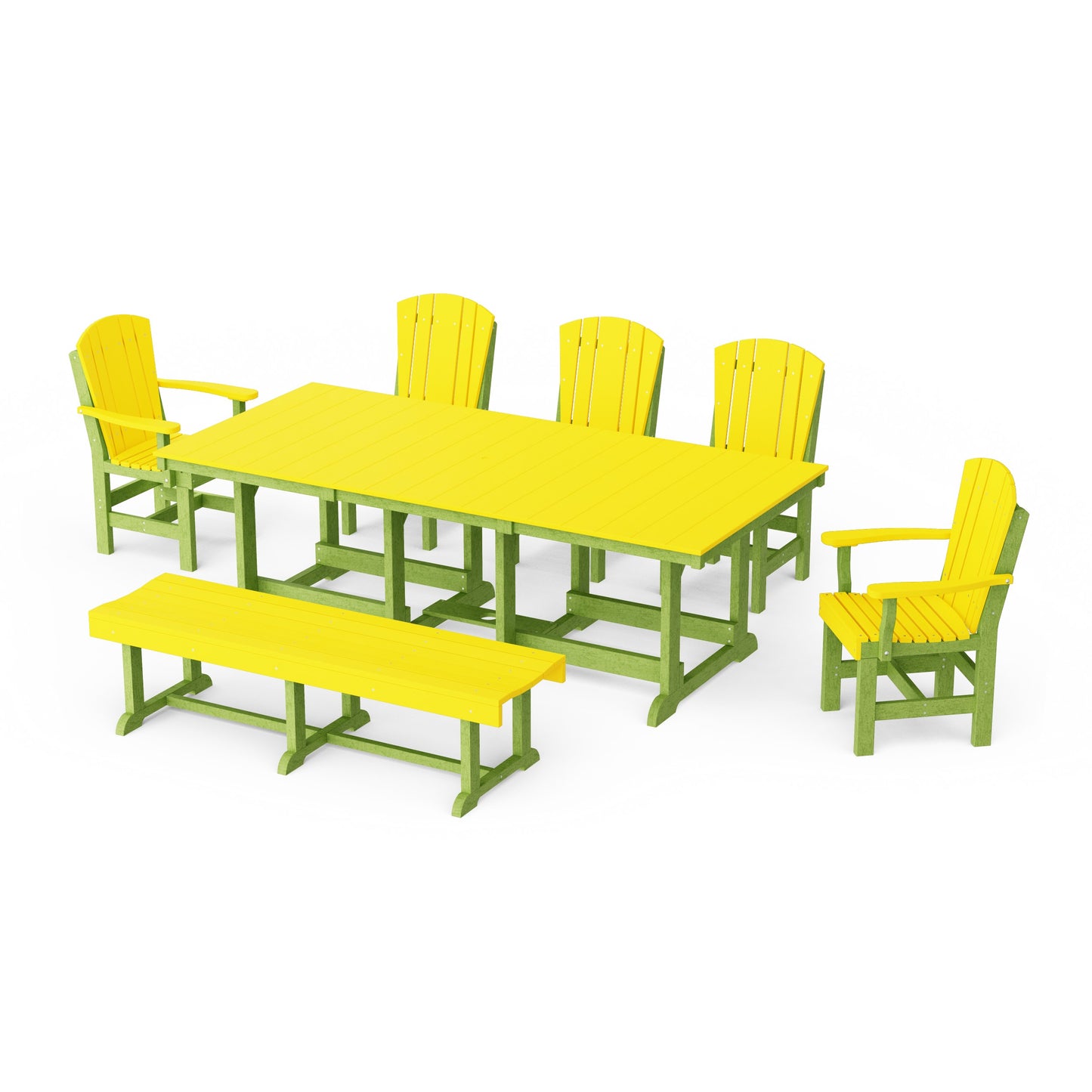 Heritage 7-Piece Rectangular Dining Set with Bench