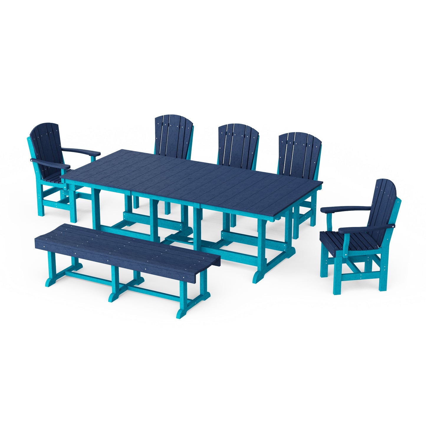 Heritage 7-Piece Rectangular Dining Set with Bench