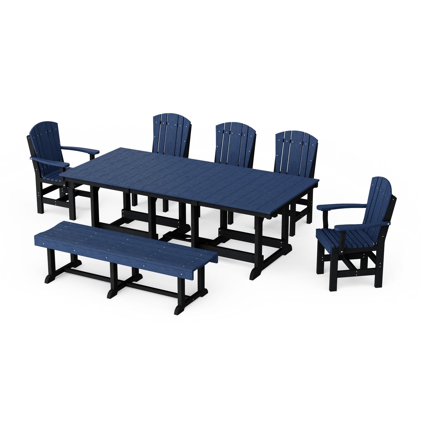Heritage 7-Piece Rectangular Dining Set with Bench