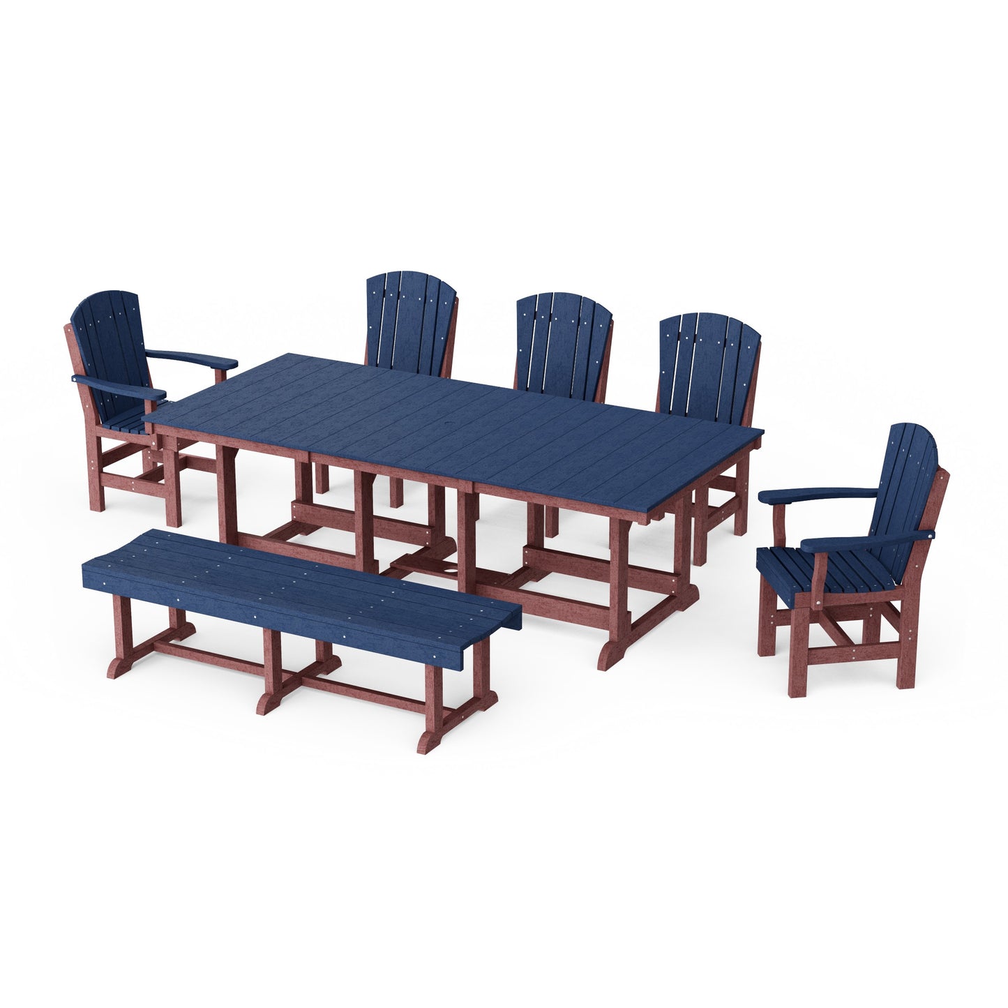 Heritage 7-Piece Rectangular Dining Set with Bench