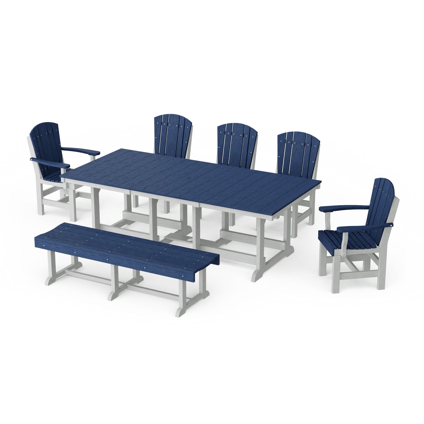 Heritage 7-Piece Rectangular Dining Set with Bench