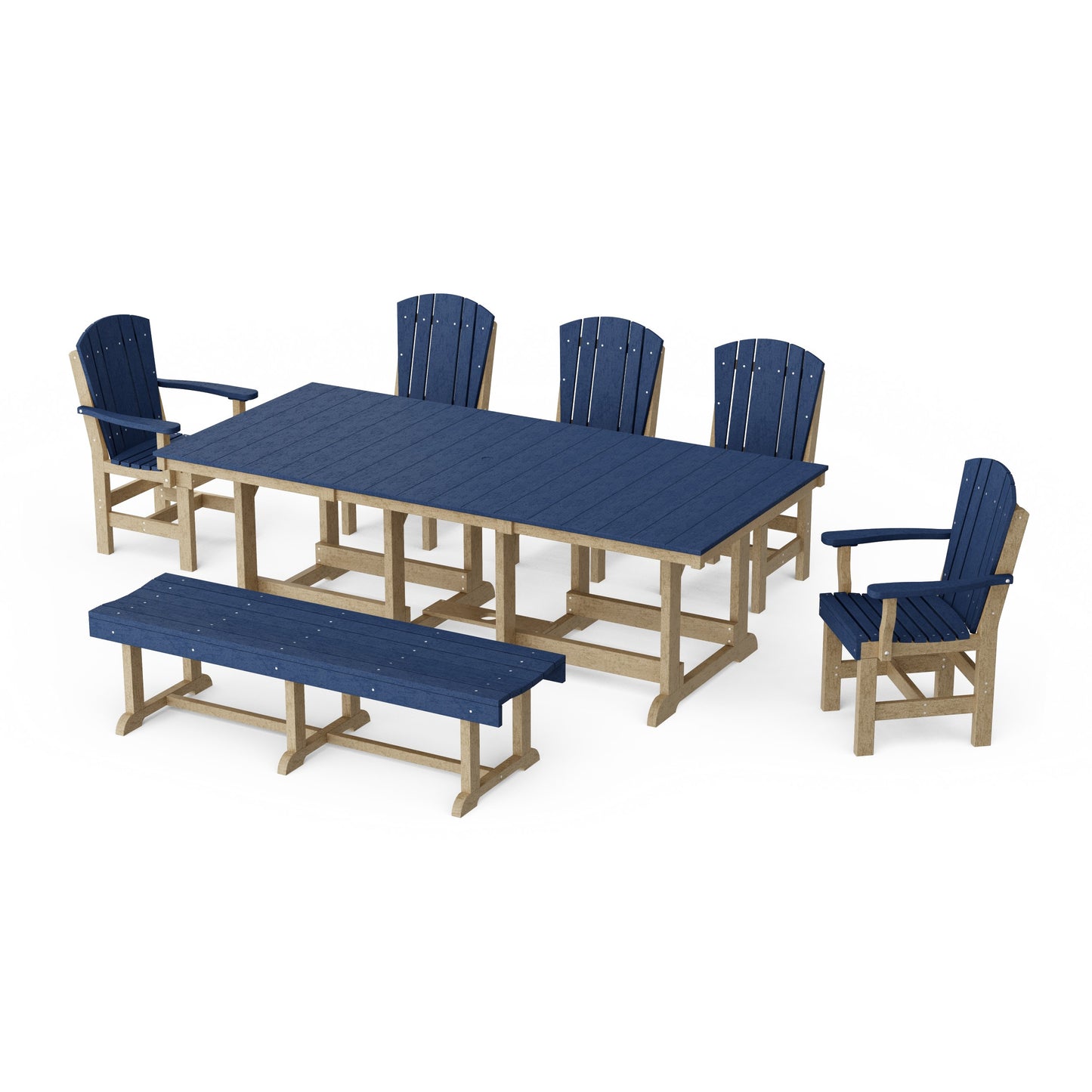 Heritage 7-Piece Rectangular Dining Set with Bench