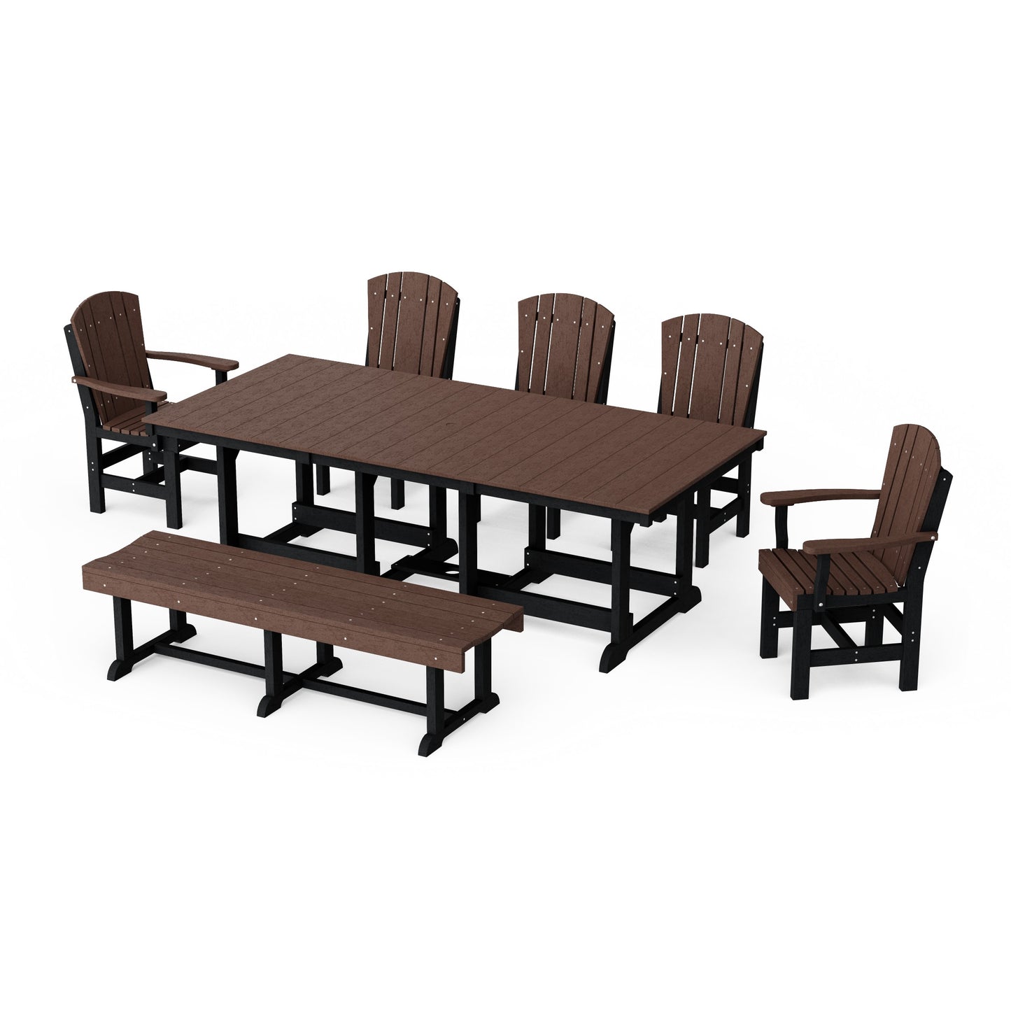 Heritage 7-Piece Rectangular Dining Set with Bench