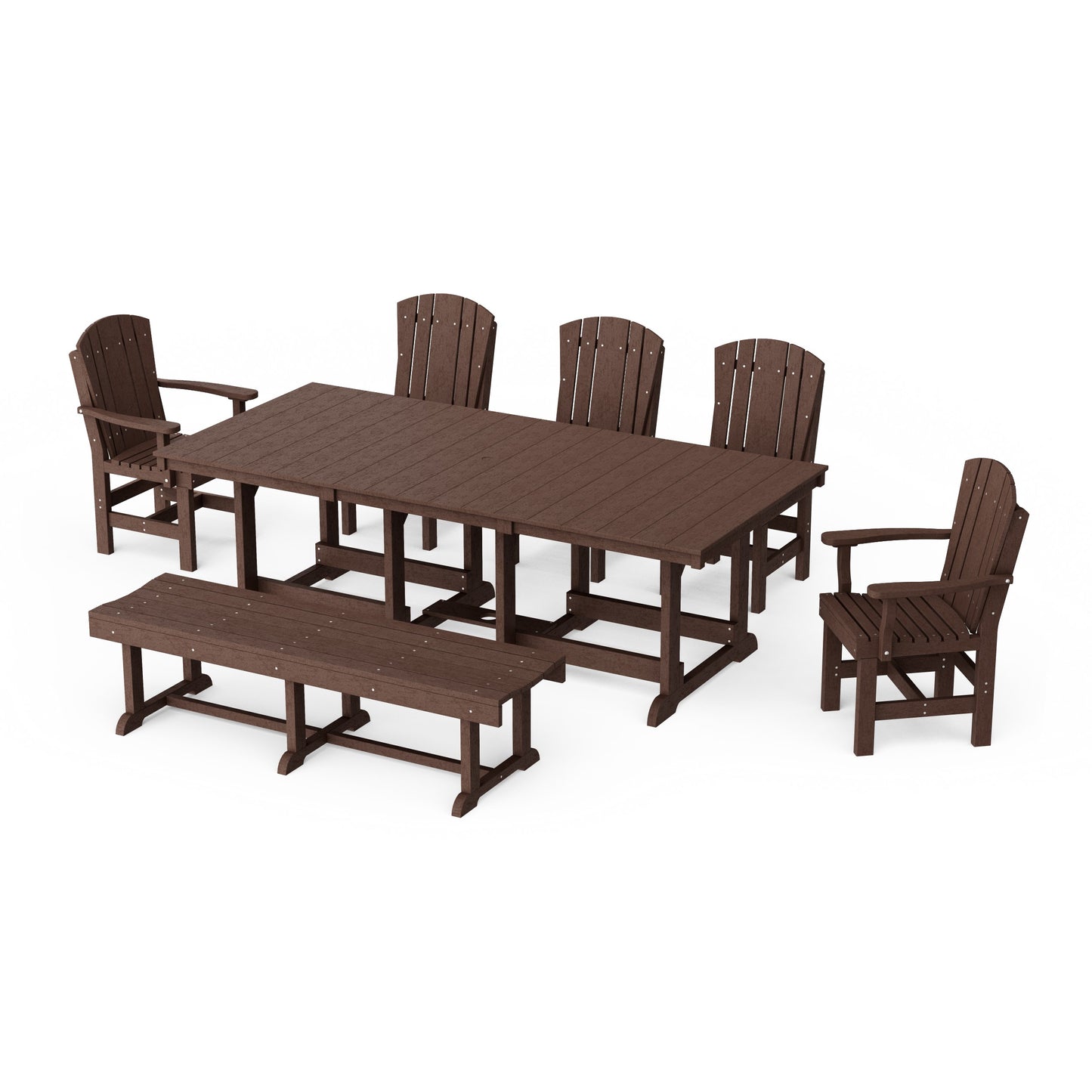 Heritage 7-Piece Rectangular Dining Set with Bench