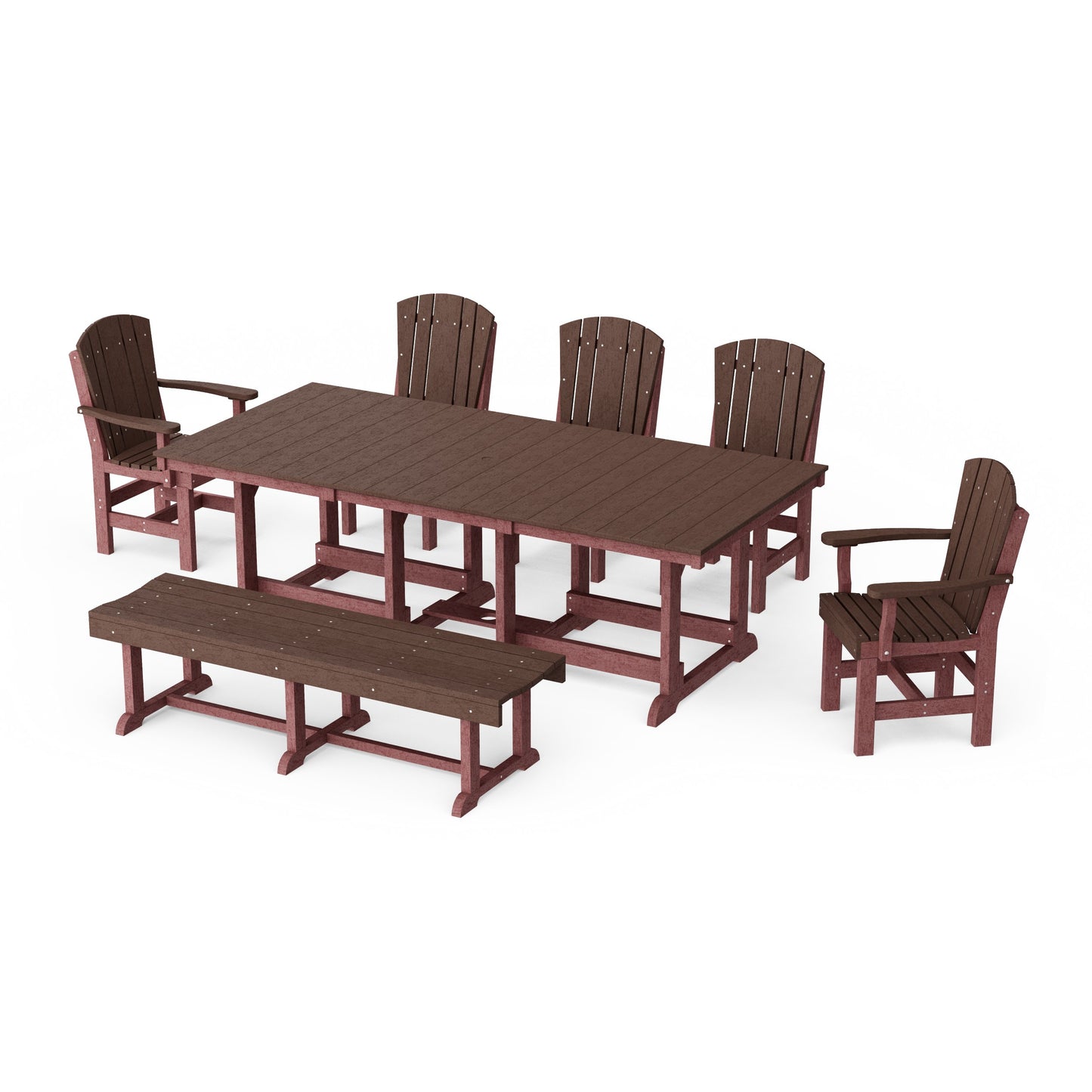 Heritage 7-Piece Rectangular Dining Set with Bench