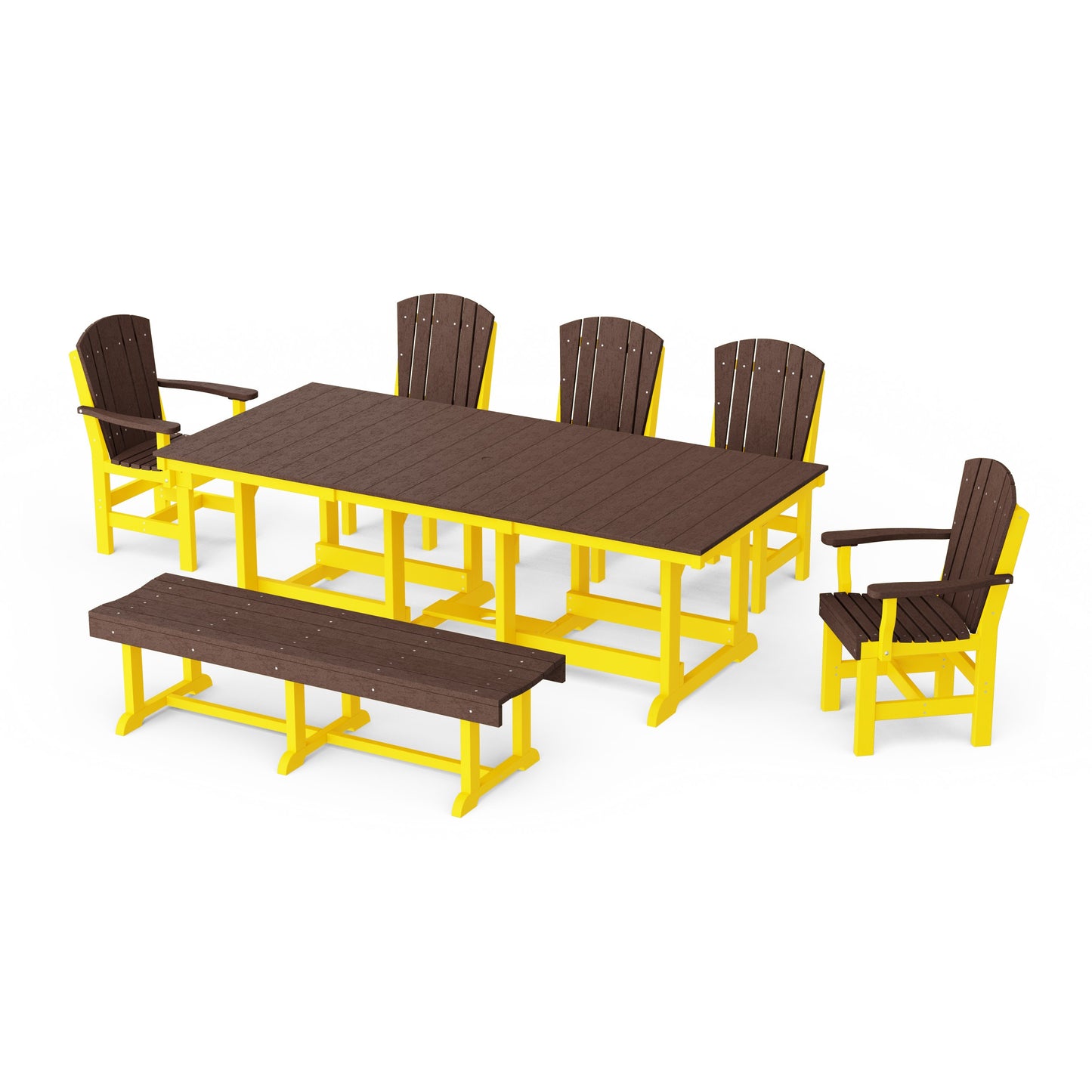 Heritage 7-Piece Rectangular Dining Set with Bench