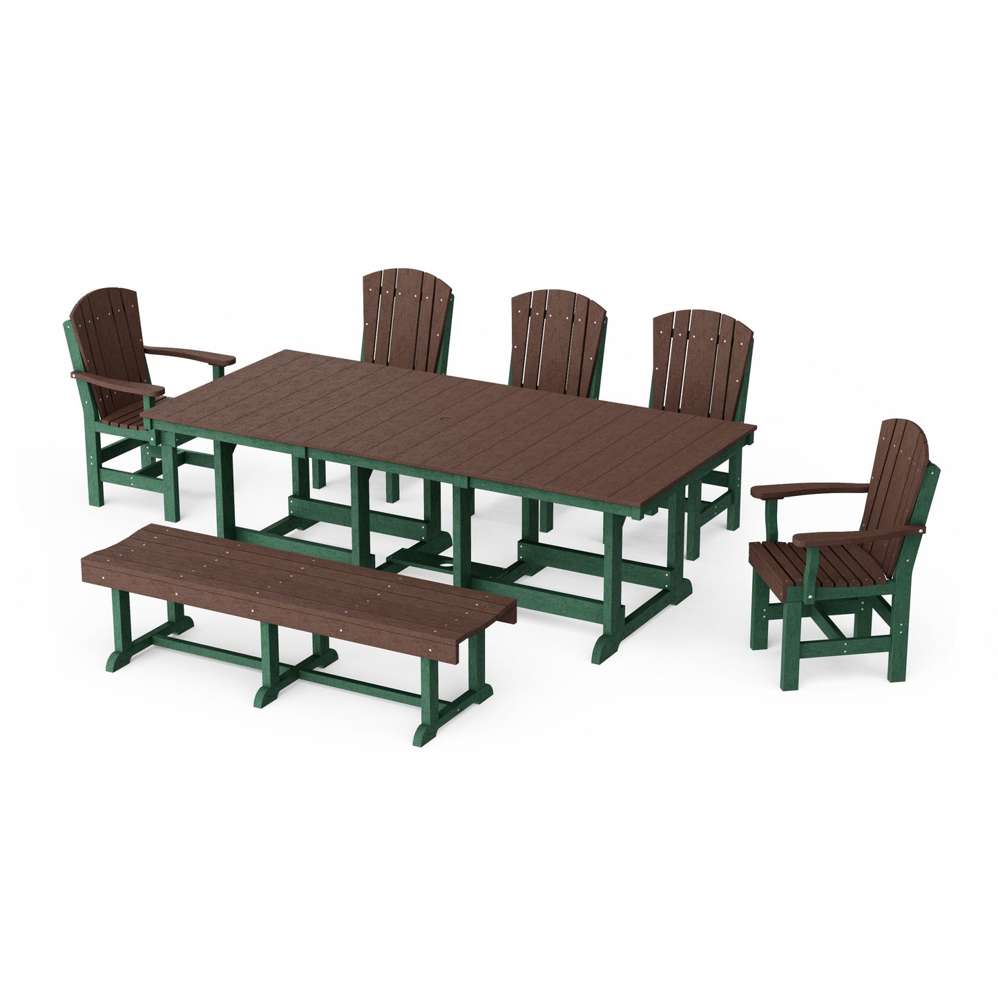 Heritage 7-Piece Rectangular Dining Set with Bench