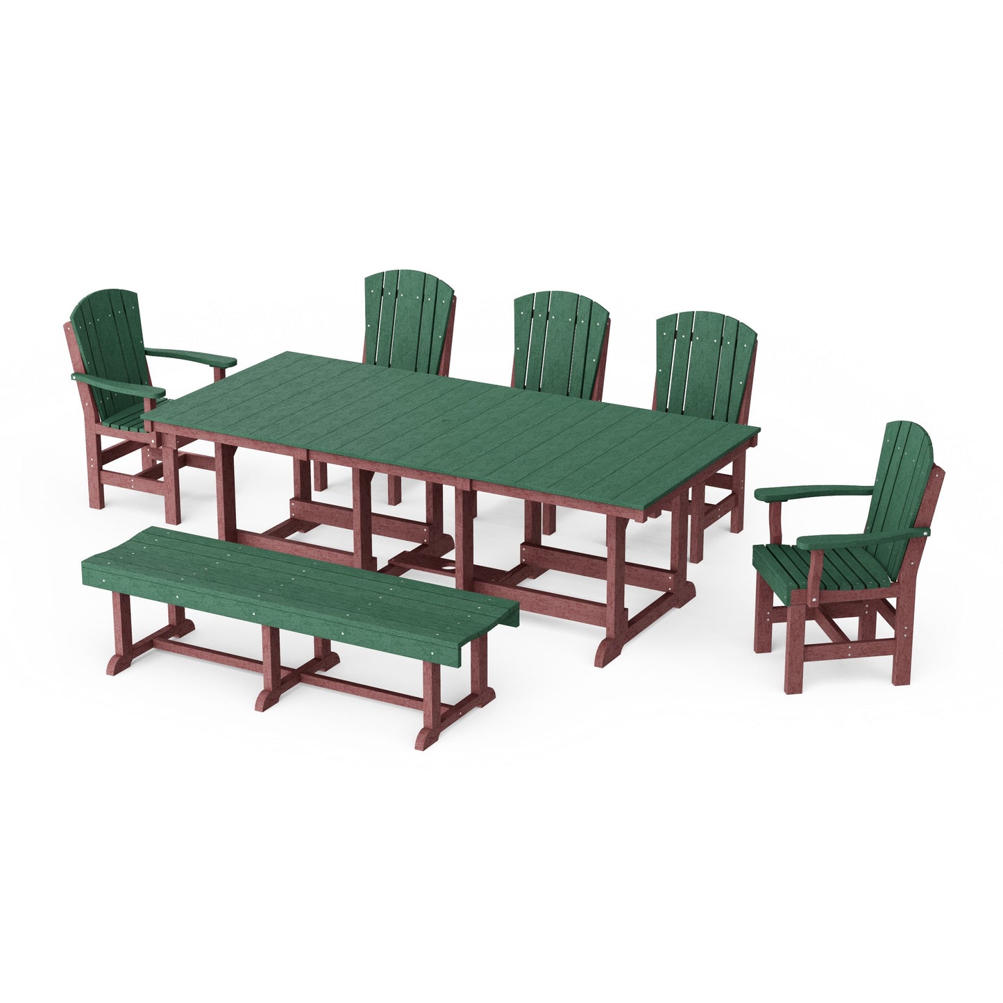 Heritage 7-Piece Rectangular Dining Set with Bench