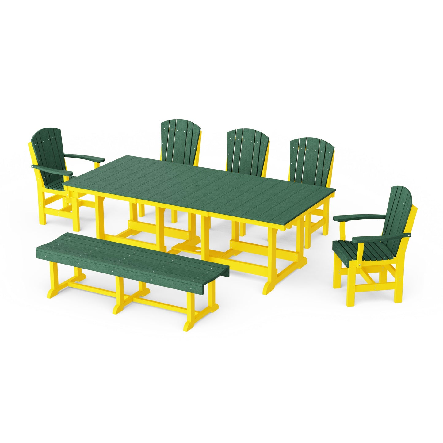 Heritage 7-Piece Rectangular Dining Set with Bench