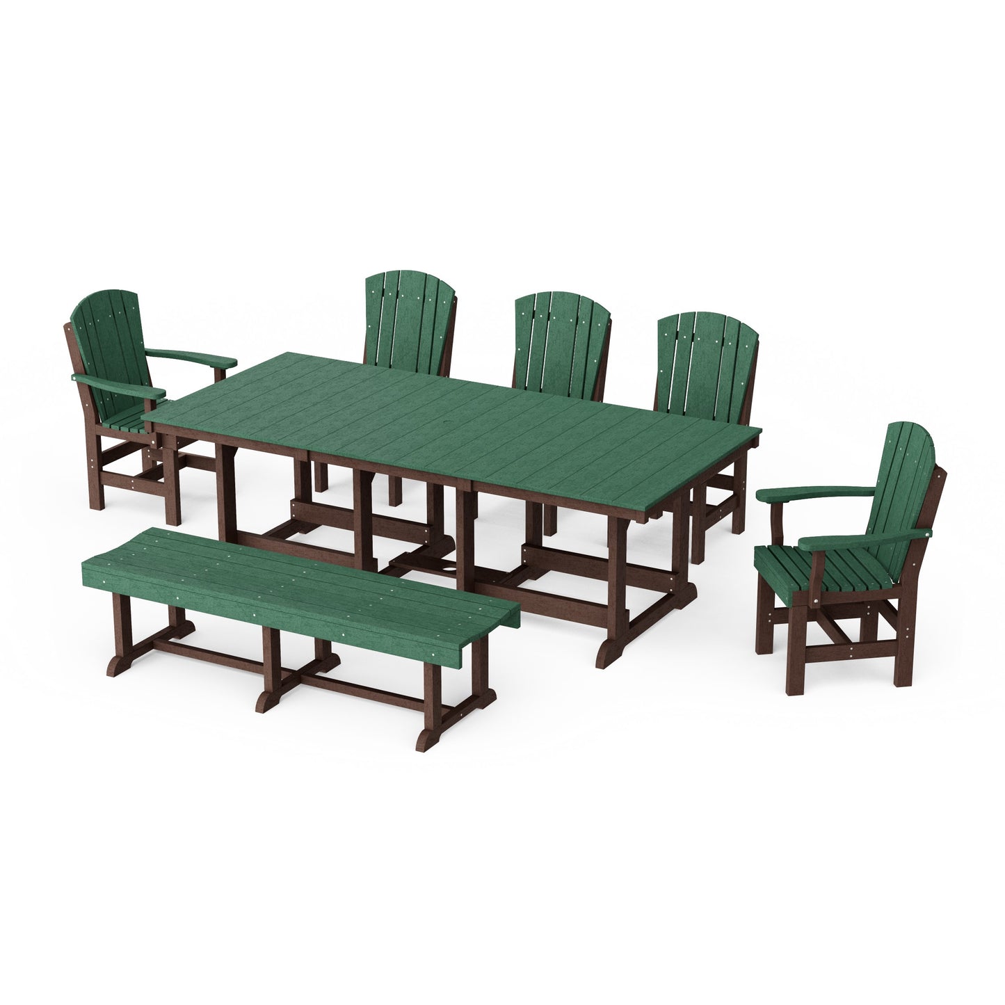 Heritage 7-Piece Rectangular Dining Set with Bench