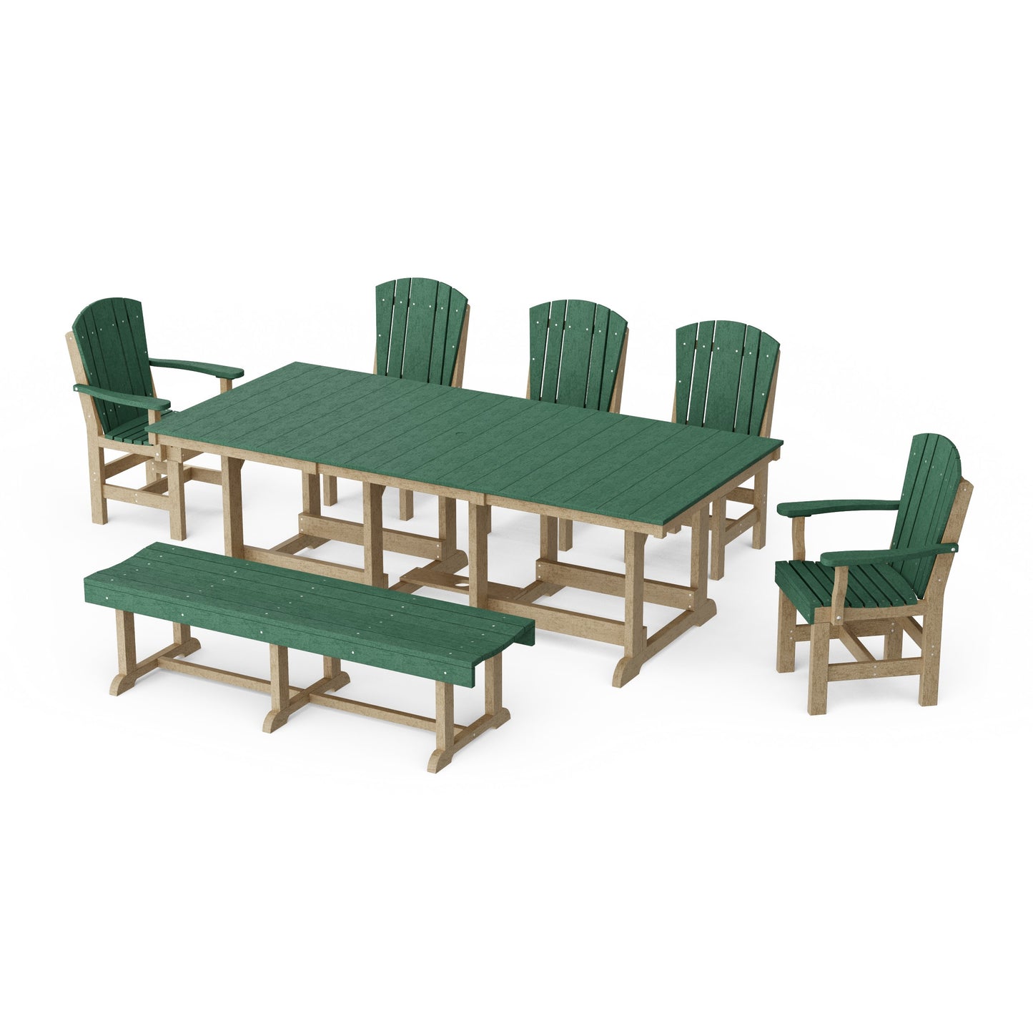 Heritage 7-Piece Rectangular Dining Set with Bench