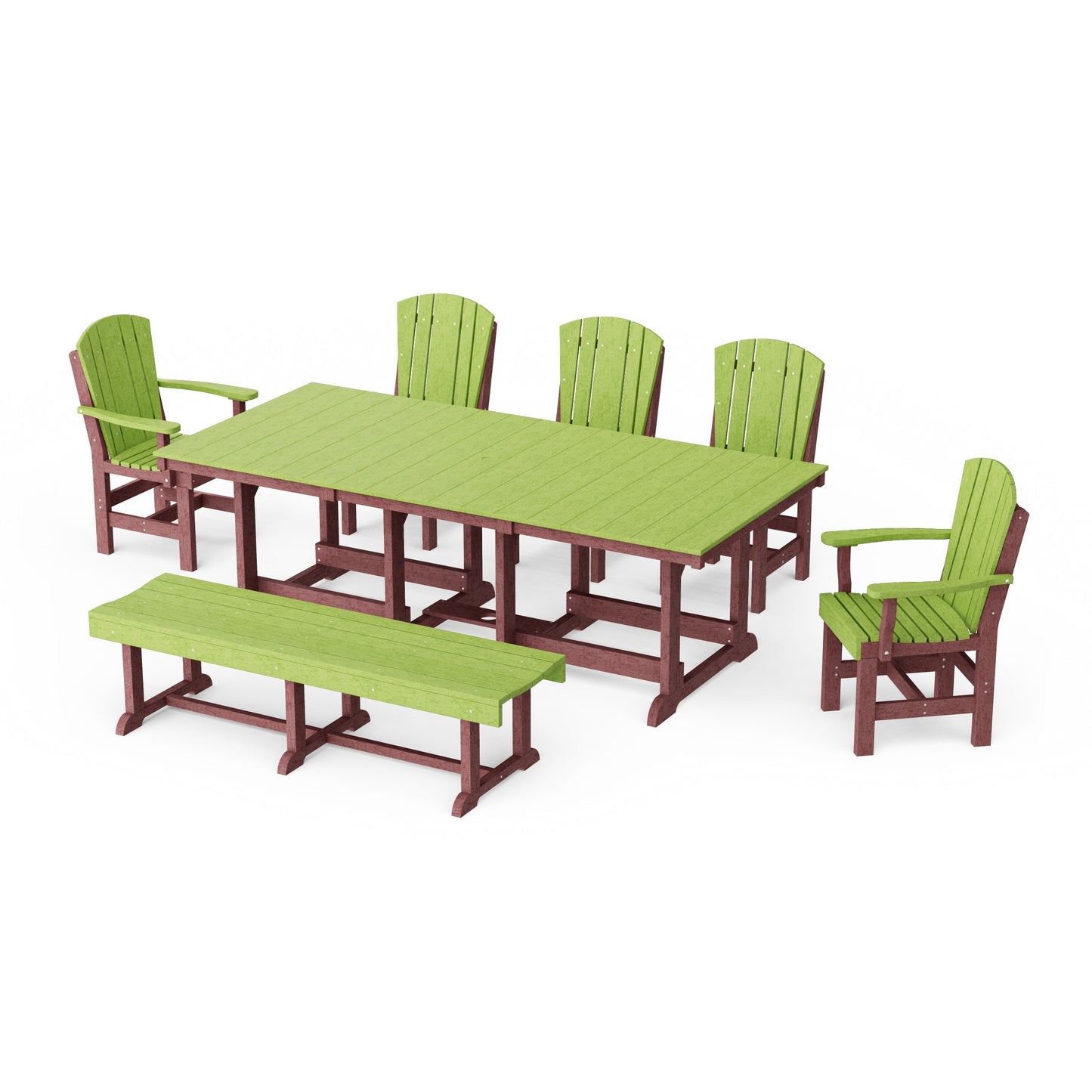Heritage 7-Piece Rectangular Dining Set with Bench