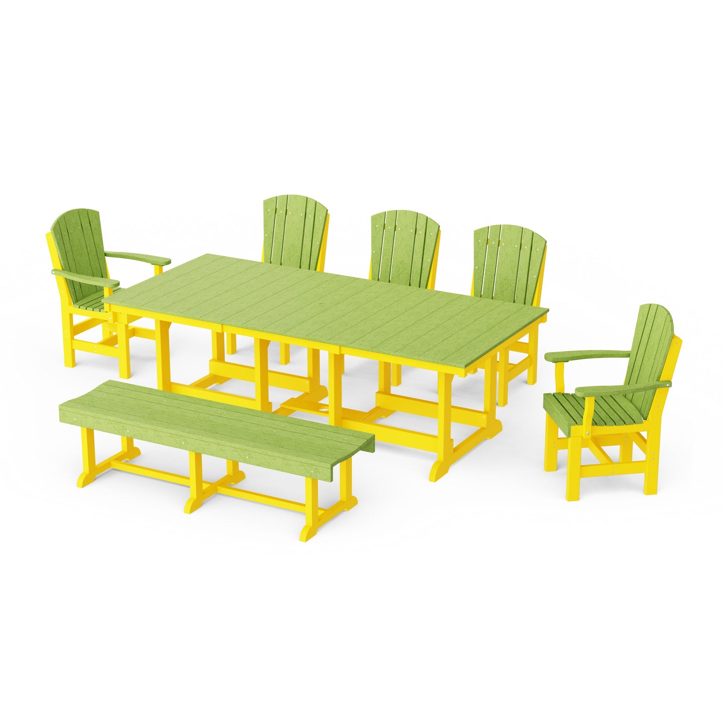 Heritage 7-Piece Rectangular Dining Set with Bench