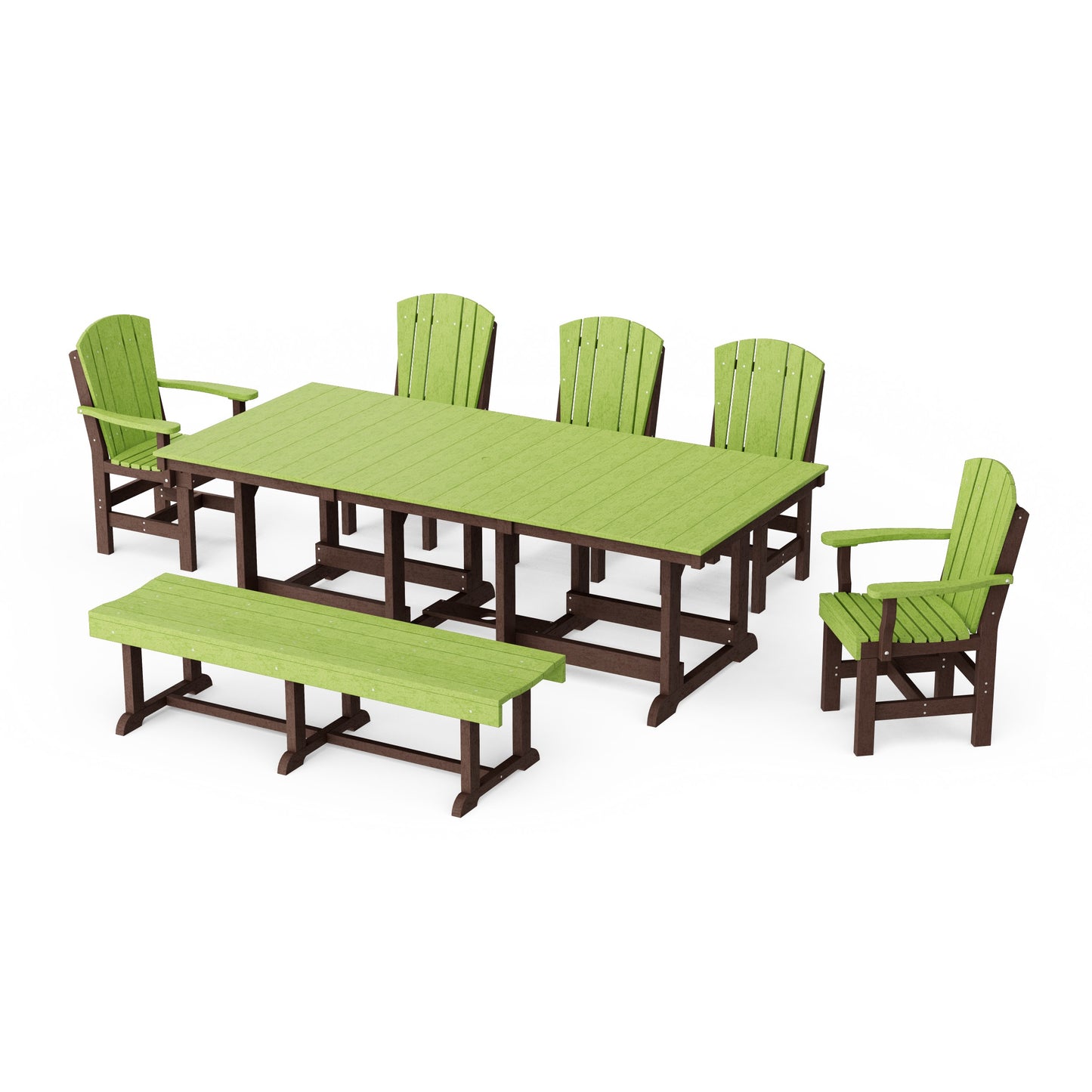 Heritage 7-Piece Rectangular Dining Set with Bench