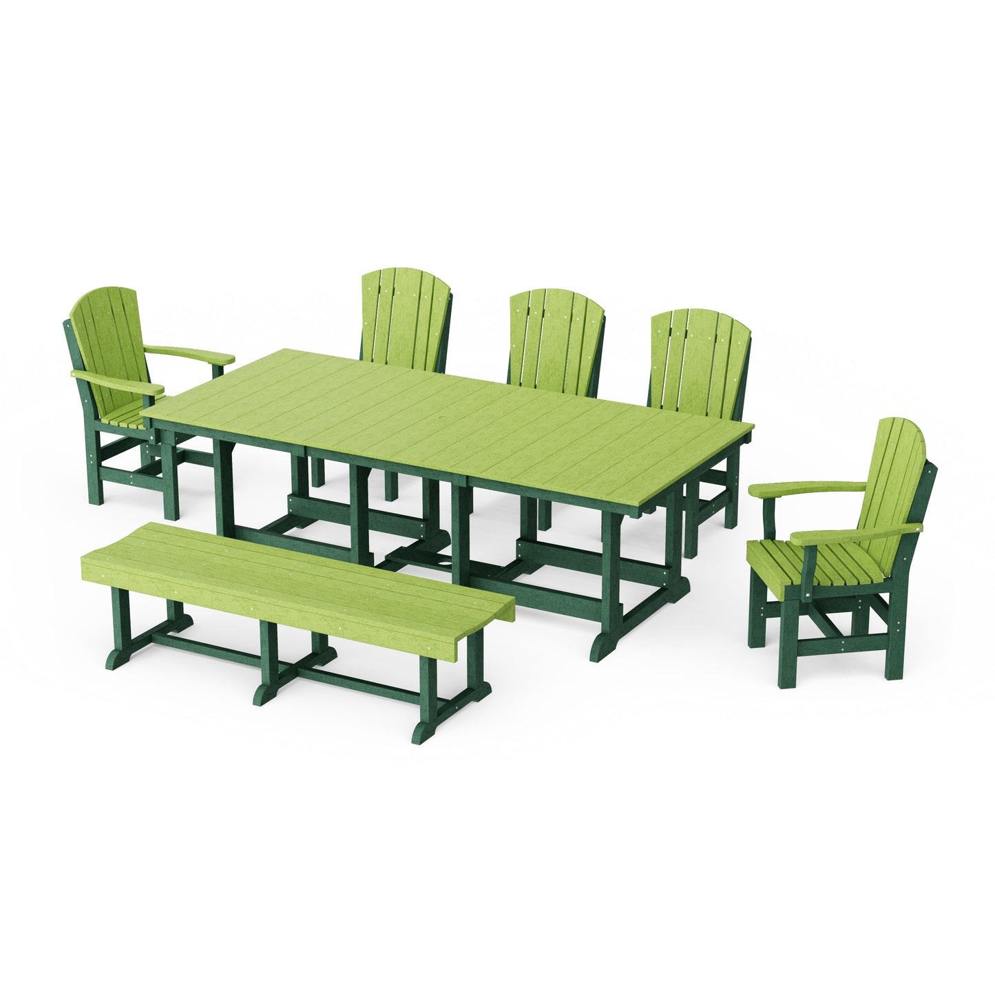 Heritage 7-Piece Rectangular Dining Set with Bench
