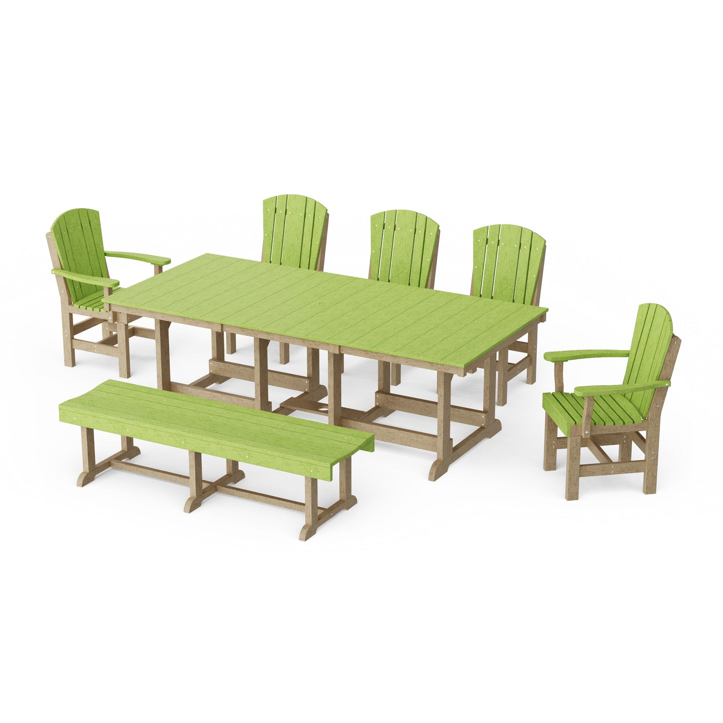 Heritage 7-Piece Rectangular Dining Set with Bench