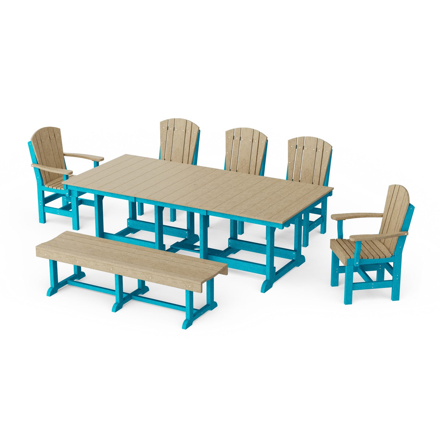 Heritage 7-Piece Rectangular Dining Set with Bench